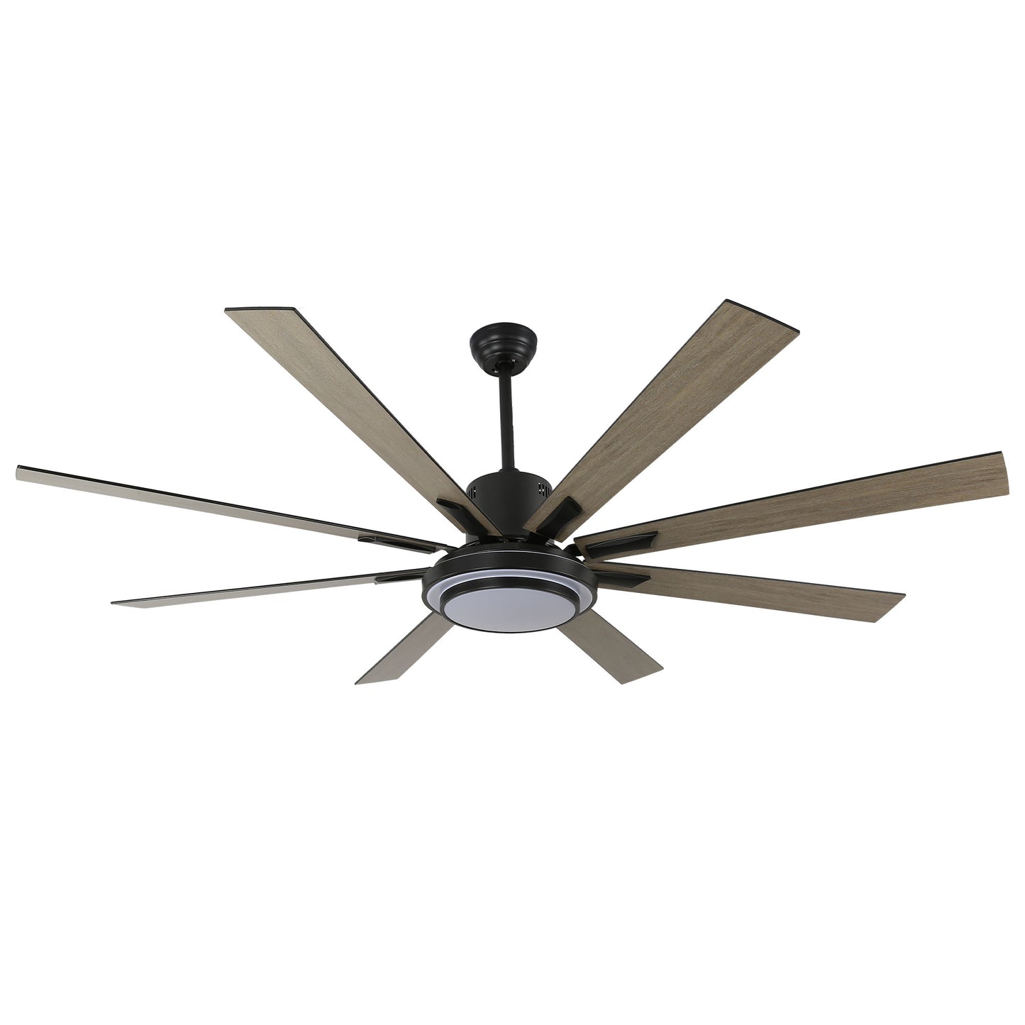 DC7206-BellaDepot 72" Black/Silver/Gold Finish Modern Urban Wood Reversible Ceiling Fan with Remote and LED Light Kit Included, Large Size Ceiling Fan