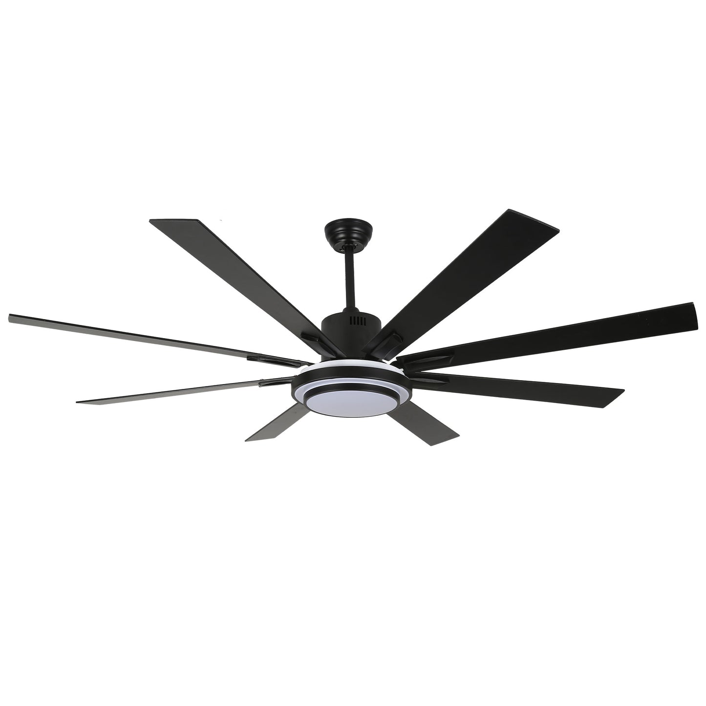 DC7206-BellaDepot 72" Black/Silver/Gold Finish Modern Urban Wood Reversible Ceiling Fan with Remote and LED Light Kit Included, Large Size Ceiling Fan