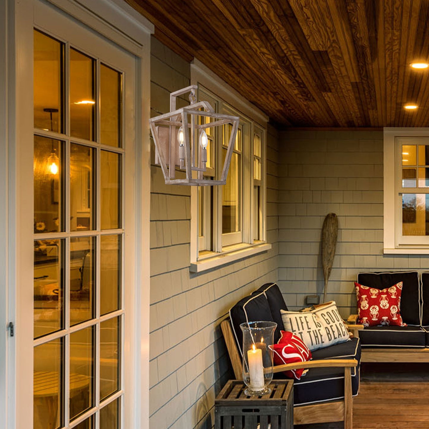 FC4068-2 Lights Cottage Wall Sconce, Indoor and Outdoor Universal Light Fixture