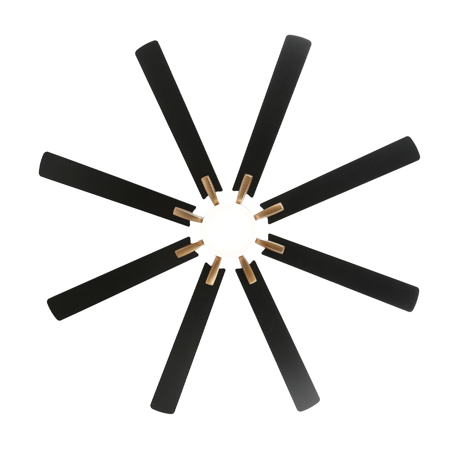 DC7203-72" 8 Blades Black/Silver Finish Modern Urban Reversible Ceiling Fan with Remote and LED Light Kit Included, Large Size Dimmable Ceiling Fan