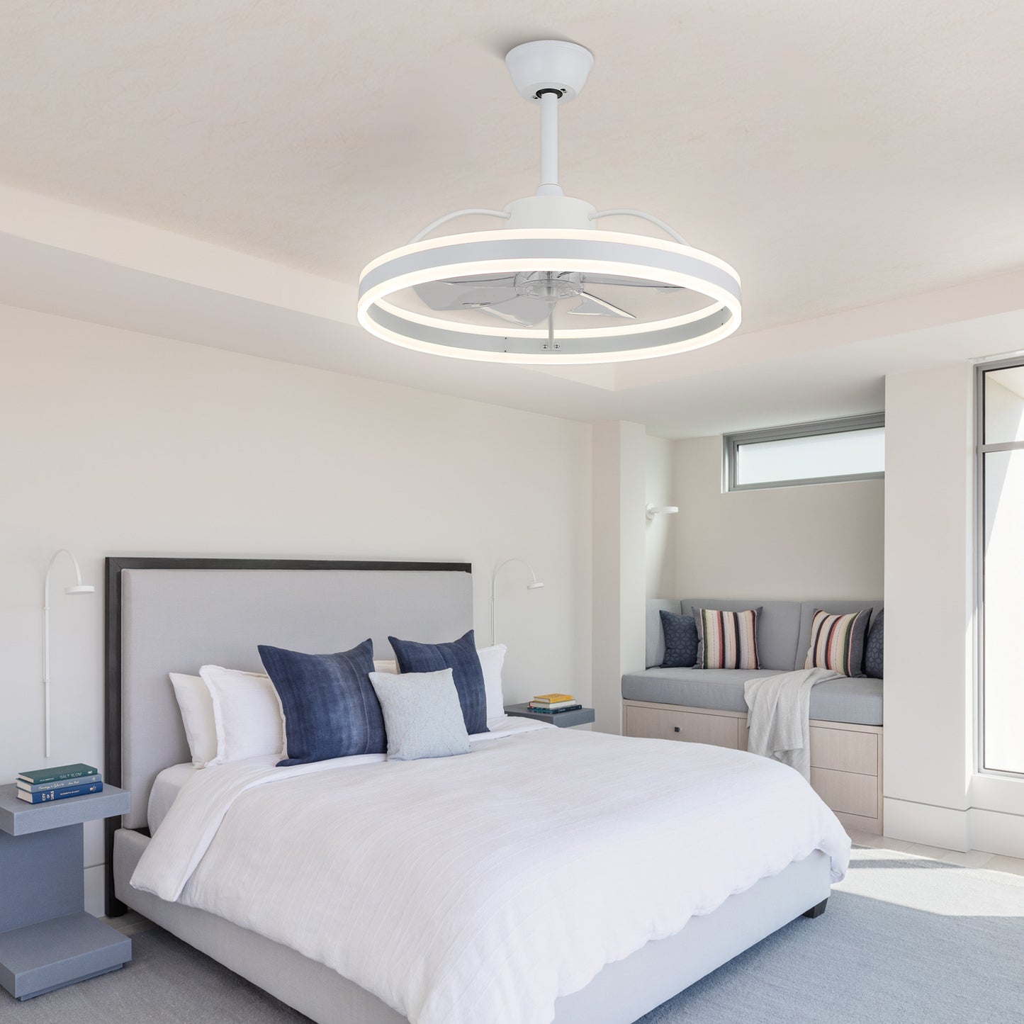 DC2402-BellaDepot 23.6" Modern Reversible Ceiling Fan with LED Light Kit Included and Remote