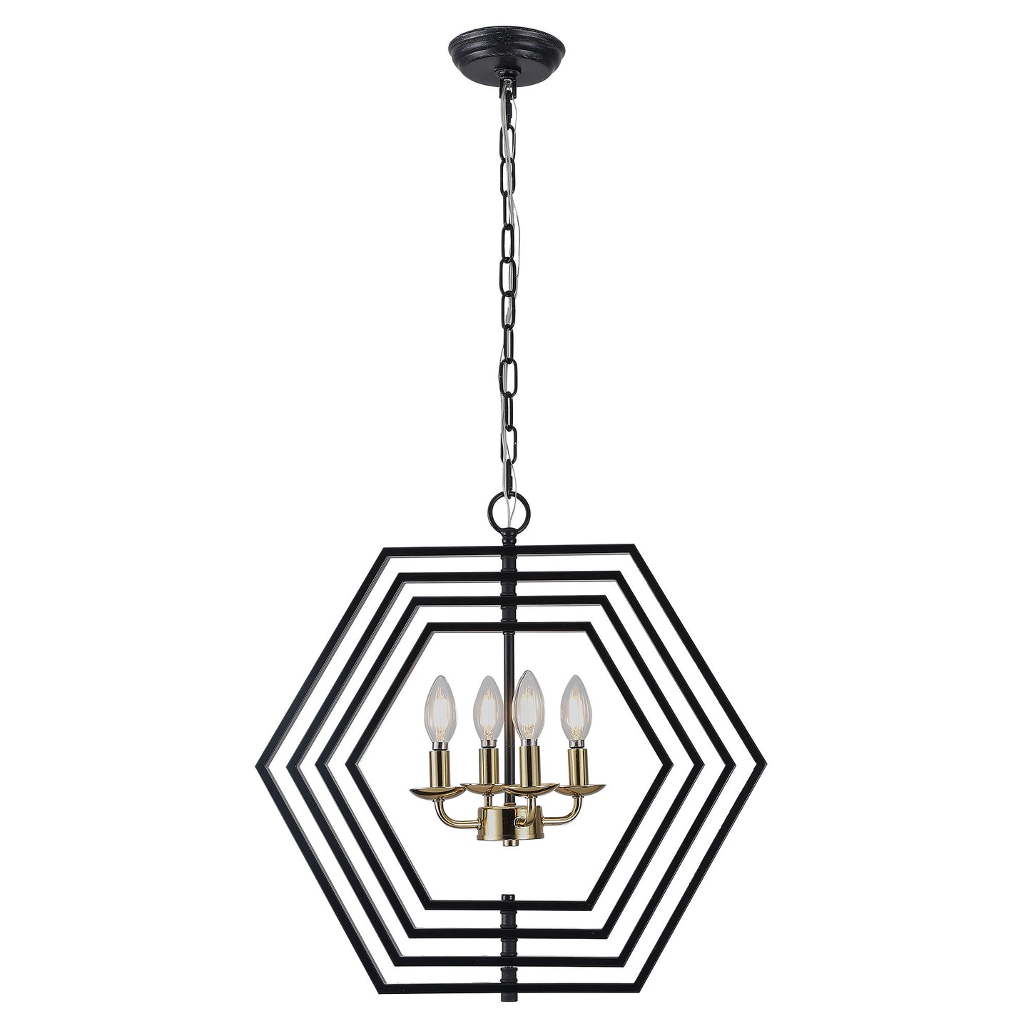 FC4069-21.3" Industrial DIY Shape Metal Chandelier with Adjustable Chain, Home Decoration Pendant Light