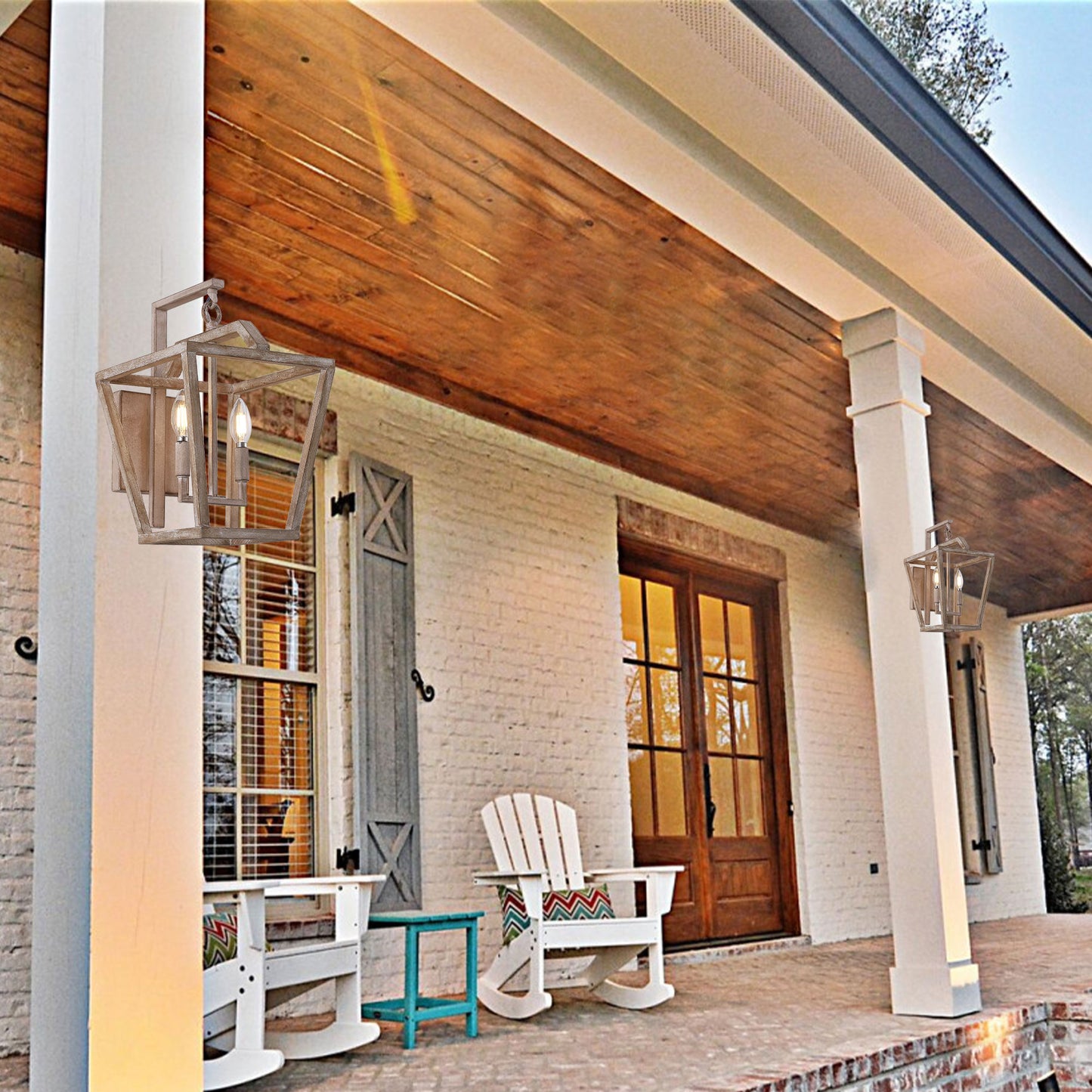 FC4068-2 Lights Cottage Wall Sconce, Indoor and Outdoor Universal Light Fixture