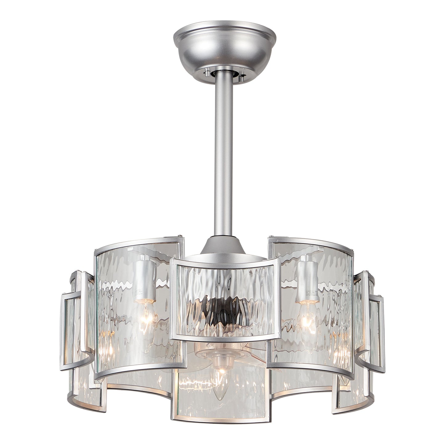 GED002-BellaDepot 19" Glass Reversible Ceiling Fan with Remote and 5 Lights, DC Motor Ceiling Fan