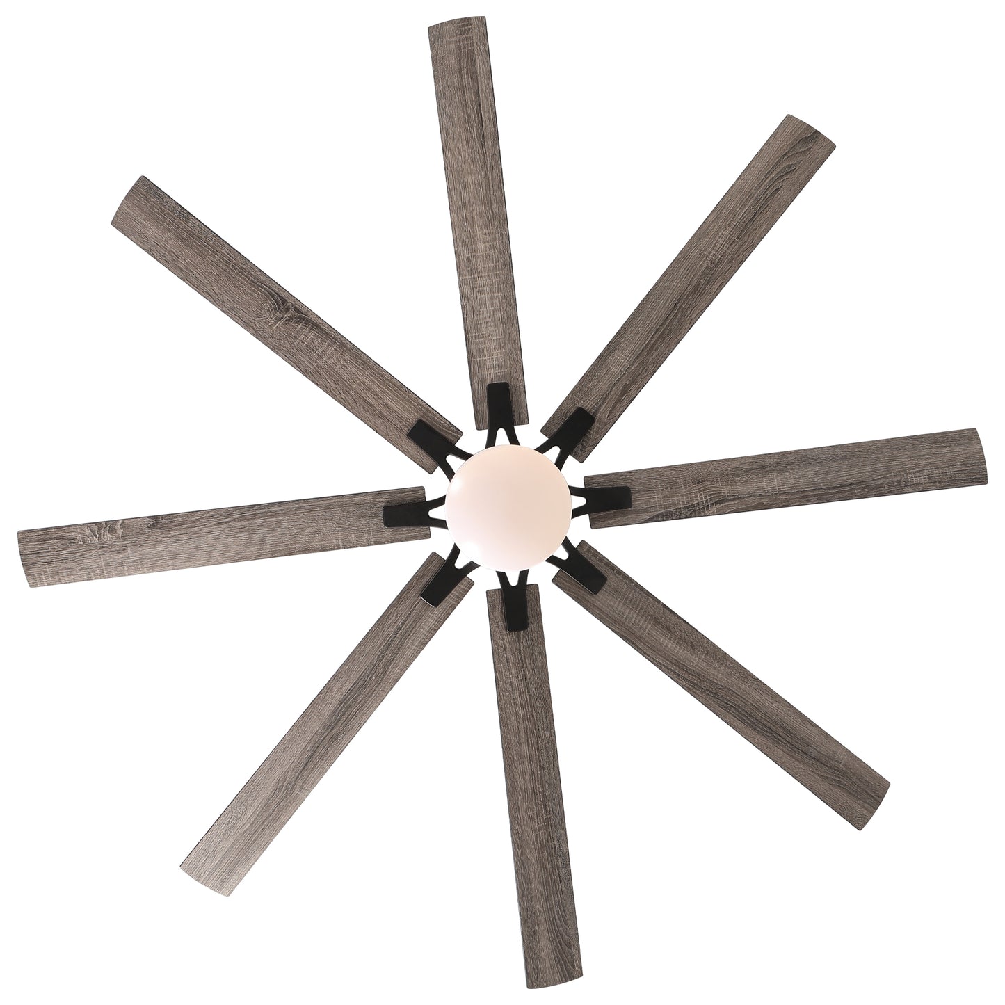 DC7207GED-BellaDepot 72" 8 Blades Simple Modern Reversible Ceiling Fan with Remote and LED Light Kit Included, 6-speed Dimmable Large Size Ceiling Fan