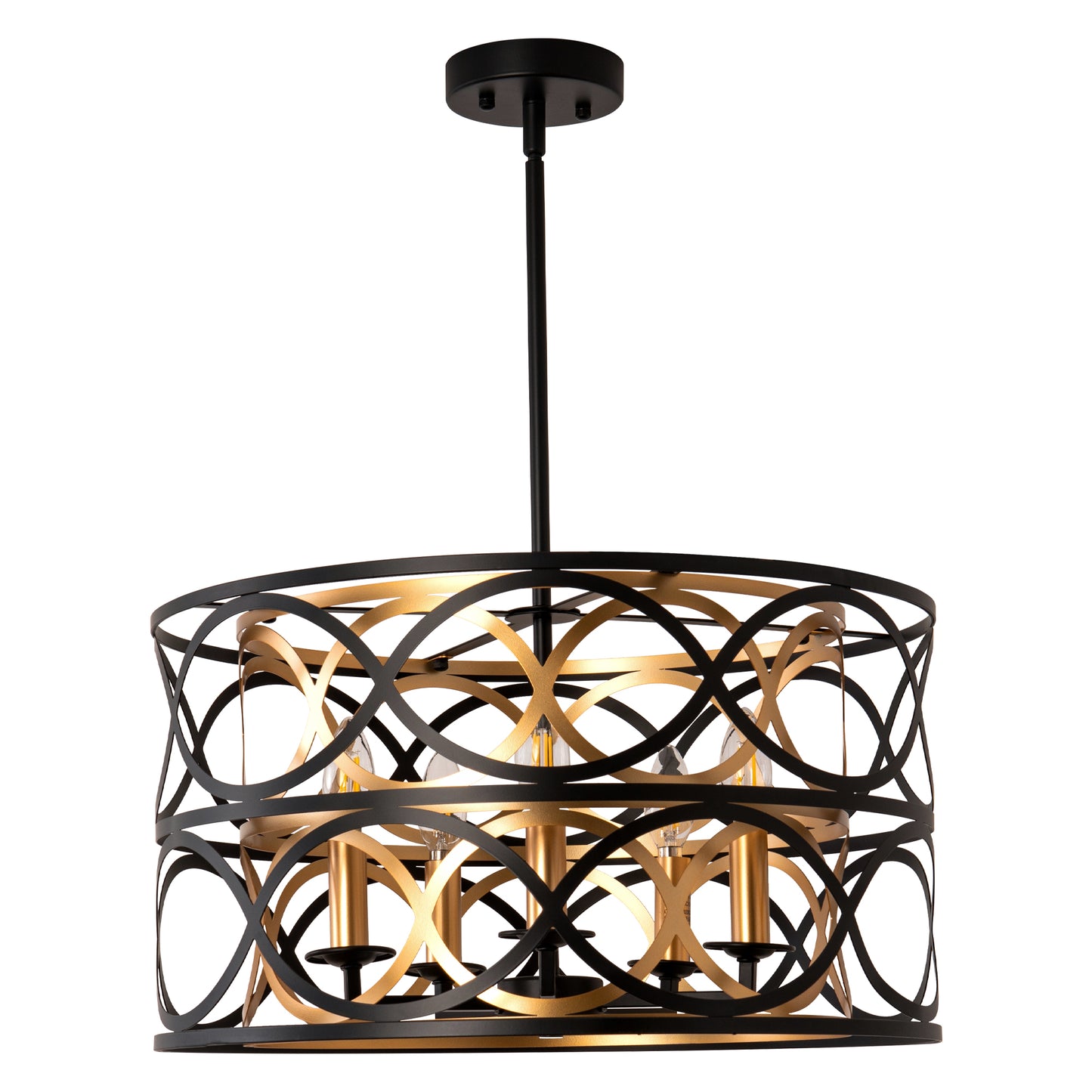 FC4107-5 Lights Simple Linear Iron Geometric Chandelier, Home Decoration Pendant Light