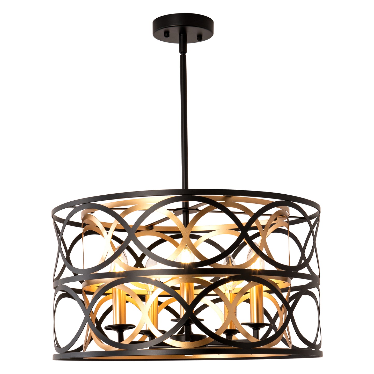 FC4107-5 Lights Simple Linear Iron Geometric Chandelier, Home Decoration Pendant Light