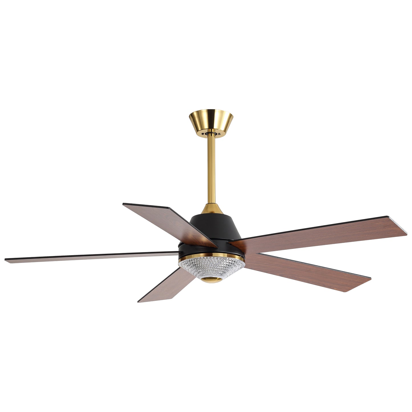 HWJ5218-52" 5 Wooden Blades Modern Reversible Ceiling Fan with Remote, 6-speed Bedroom Ceiling Fan