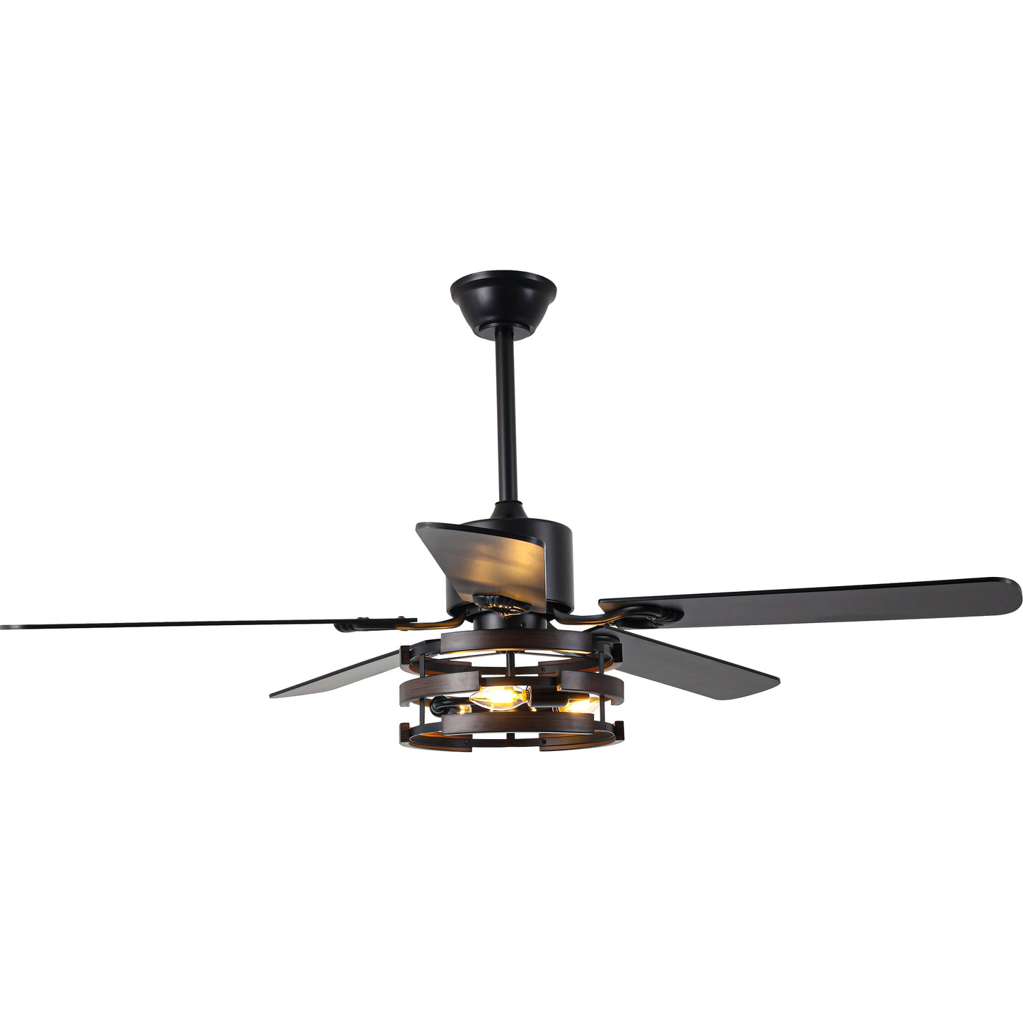 BellaDepot 52" Farmhouse Industrial Brown Ceiling Fan with Remote Control, 6 Speeds Ceiling Fan with Lights for Living Room- DC5224