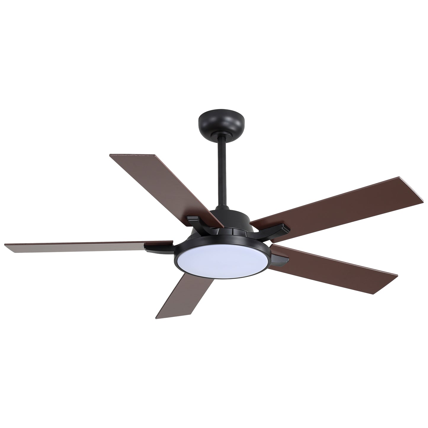 HWJ5220/5221/5222-52" 5 Wooden Blades Industrial Caged Reversible Ceiling Fan with Remote and LED Lights, Large Size 6-speed Ceiling Fan