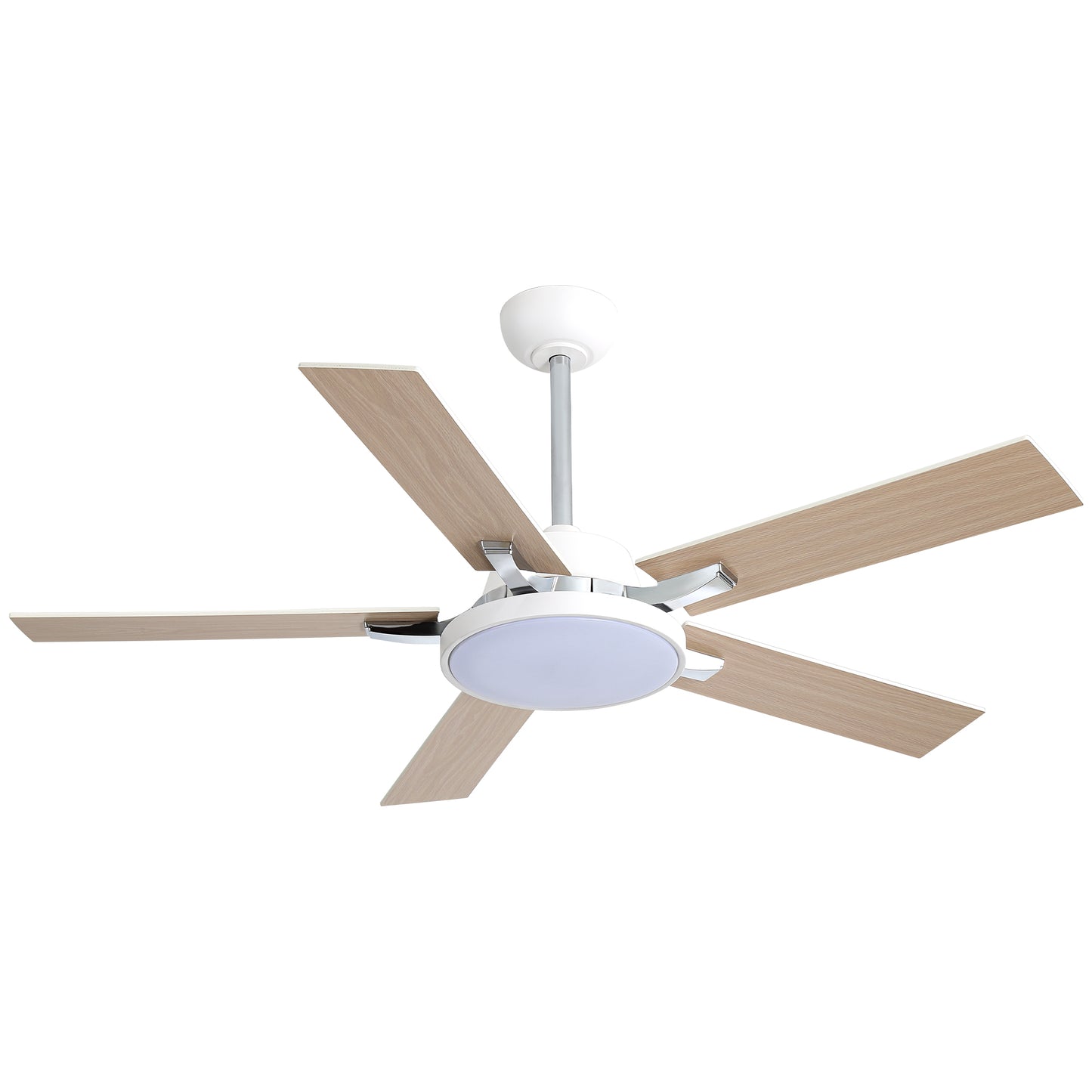 HWJ5220/5221/5222-52" 5 Wooden Blades Industrial Caged Reversible Ceiling Fan with Remote and LED Lights, Large Size 6-speed Ceiling Fan