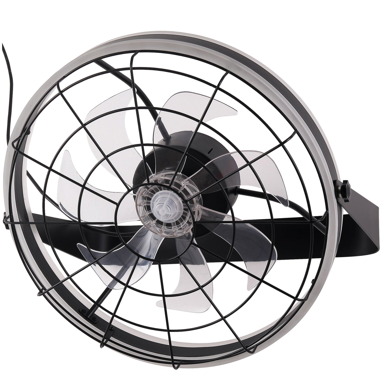 DC2035-BellaDepot 23" Metal Caged Ceiling Fan with Remote Control, Wall Mounted or Ceiling Mounted Fan with LED Light