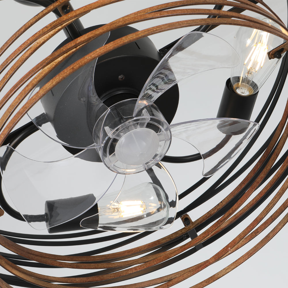 DC2029-19.69" Classic Reversible Ceiling Fan with Remote and 4 Lights, DC Motor 6 Speeds Ceiling Fan