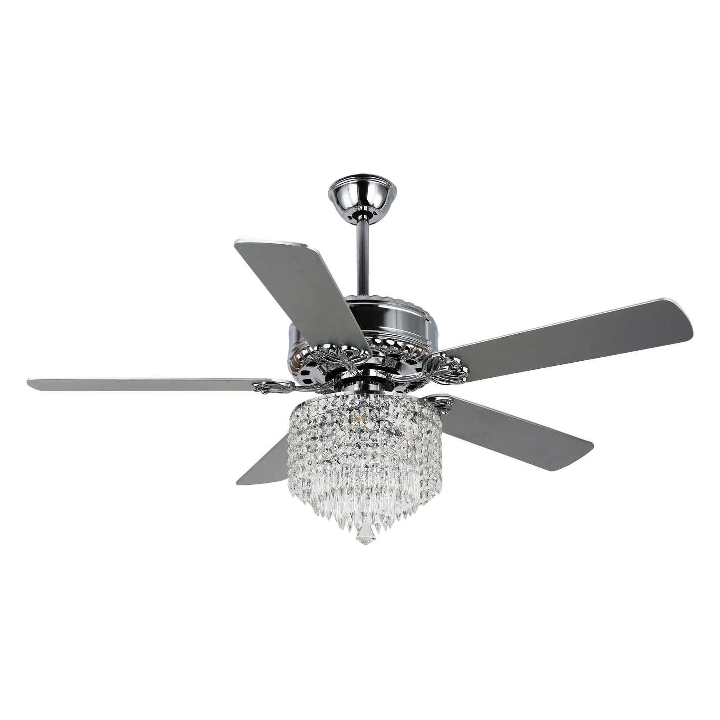 DC2017-BellaDepot 52" Luxury Crystal Chandelier Ceiling Fan with Remote and 3 Lights, Large Size Ceiling Fan