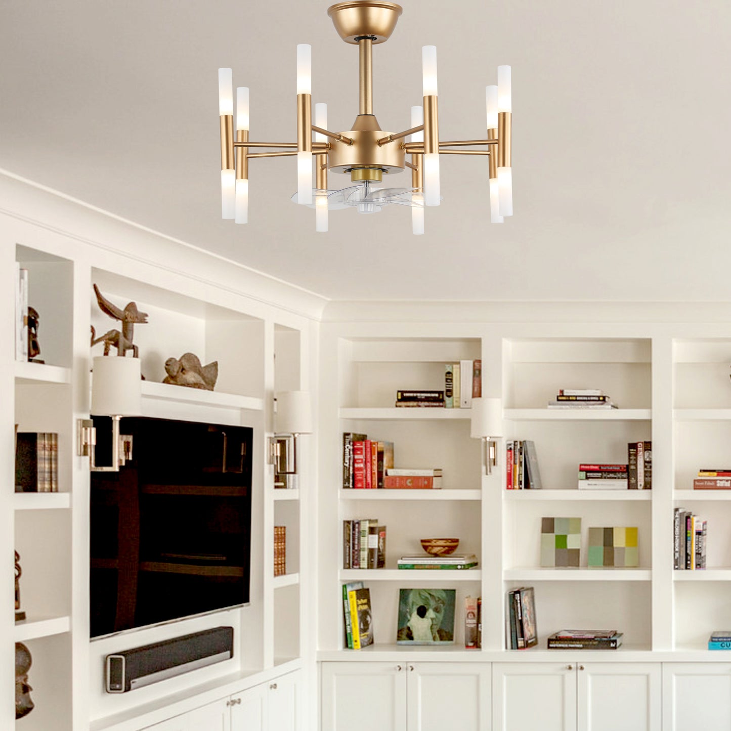 DC2301-BellaDepot 22.4" Modern Reversible Ceiling Fan with Remote and Light Kit