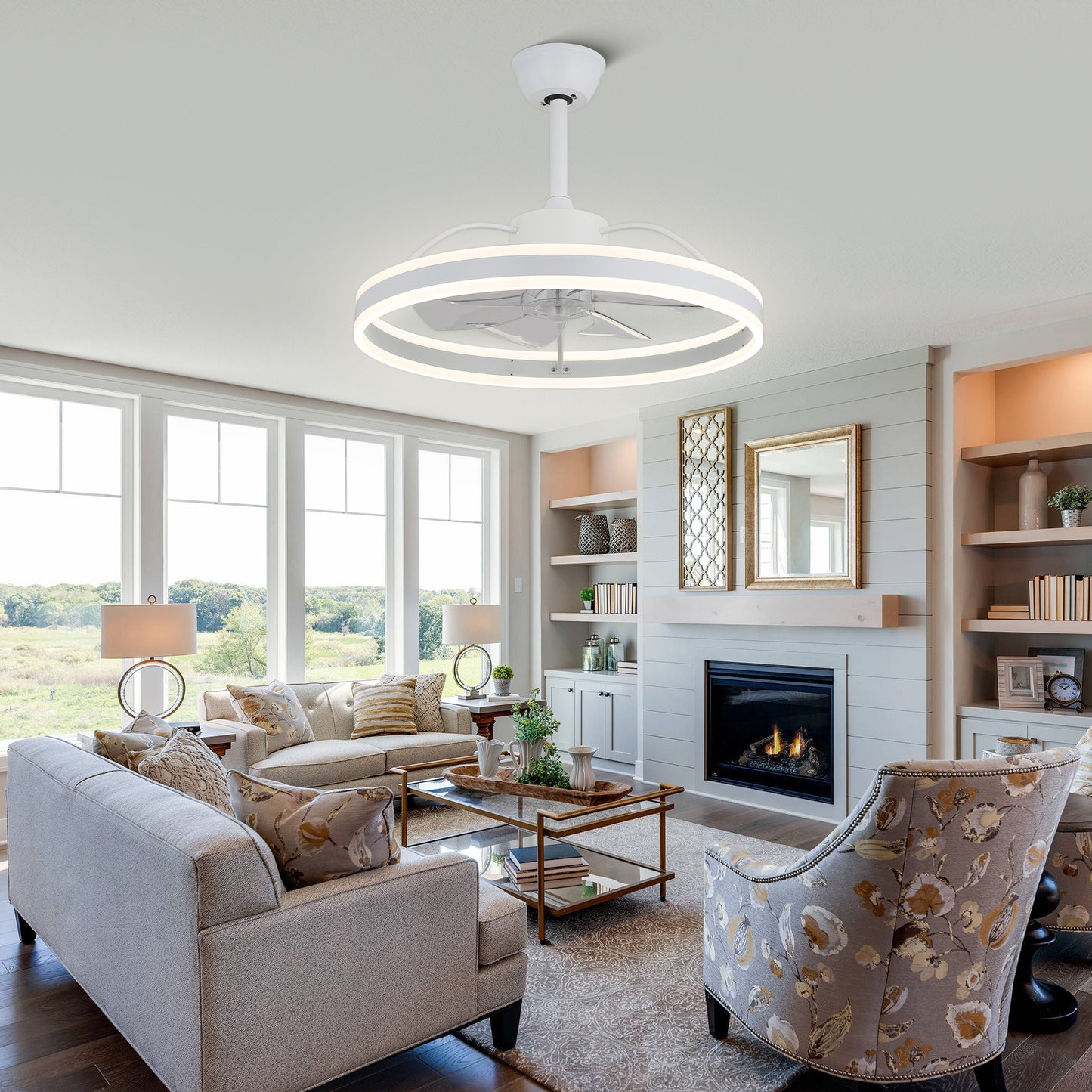 DC2402-BellaDepot 23.6" Modern Reversible Ceiling Fan with LED Light Kit Included and Remote