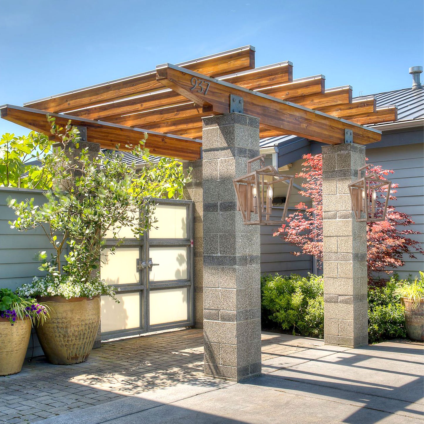 FC4068-2 Lights Cottage Wall Sconce, Indoor and Outdoor Universal Light Fixture