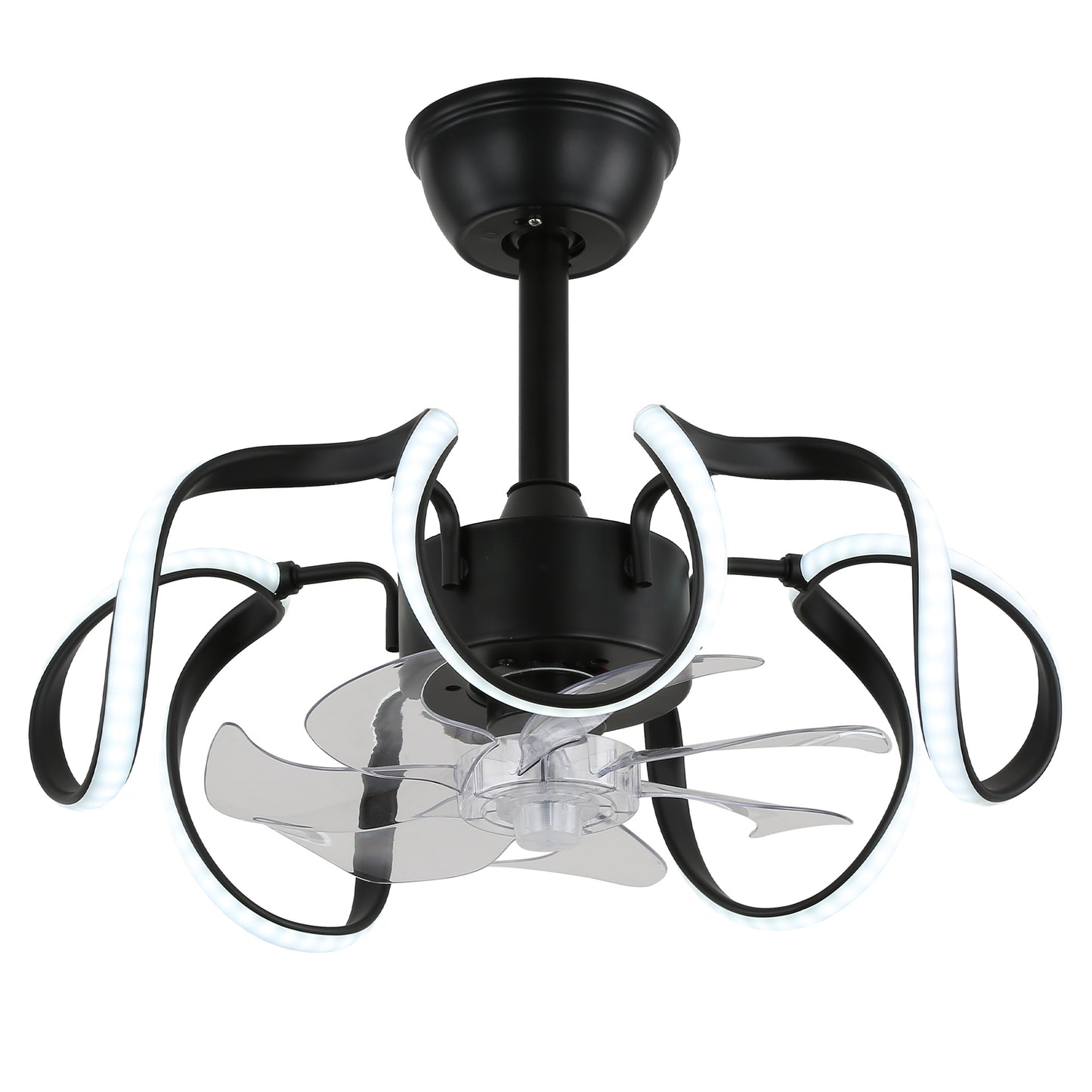 DC1902-BellaDepot 18.9" Urban Modern Bladeless Reversible Ceiling Fan with Remote and LED Light Kit Included, 6 Speeds Ceiling Fan