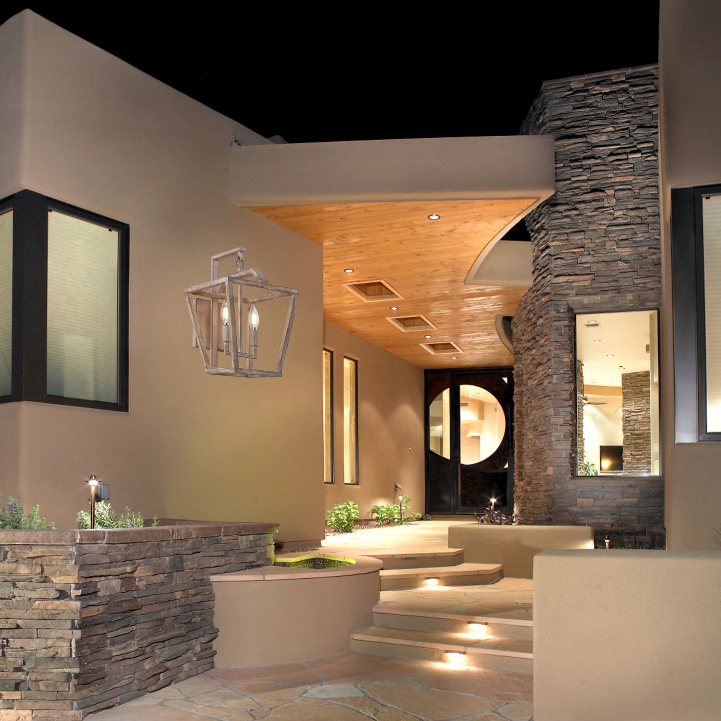 FC4068-2 Lights Cottage Wall Sconce, Indoor and Outdoor Universal Light Fixture