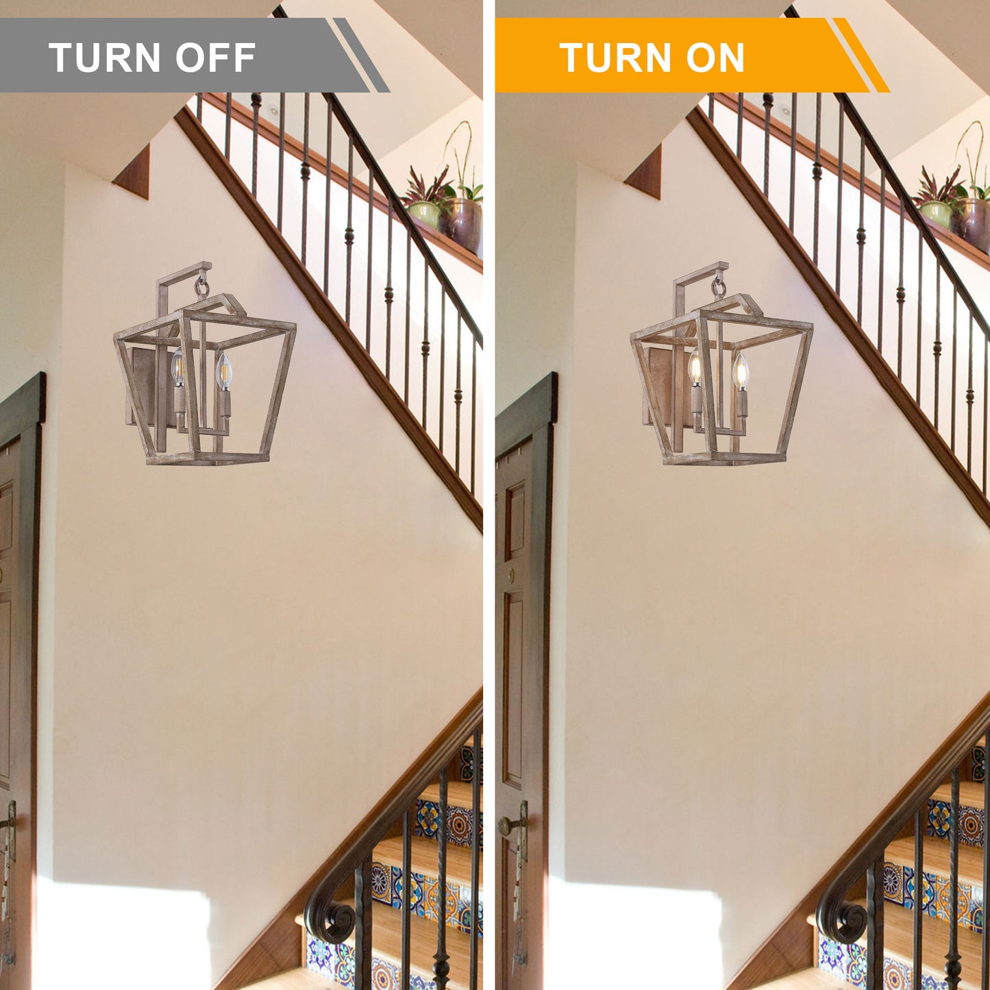 FC4068-2 Lights Cottage Wall Sconce, Indoor and Outdoor Universal Light Fixture