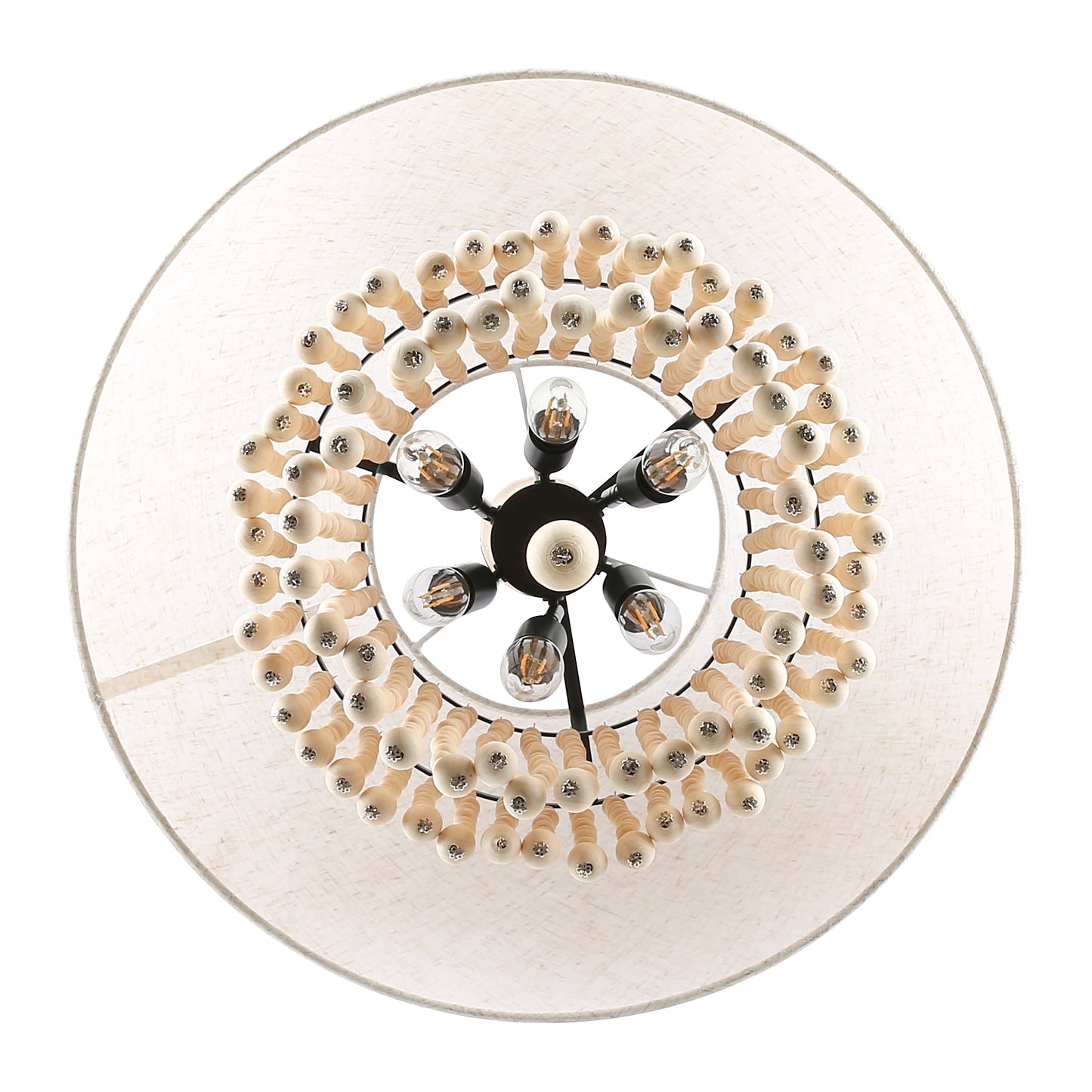 FC4113-3 Lights Fabric Chandelier, Height Adjustable Home Decoration Pendant Light, Kitchen Island Light