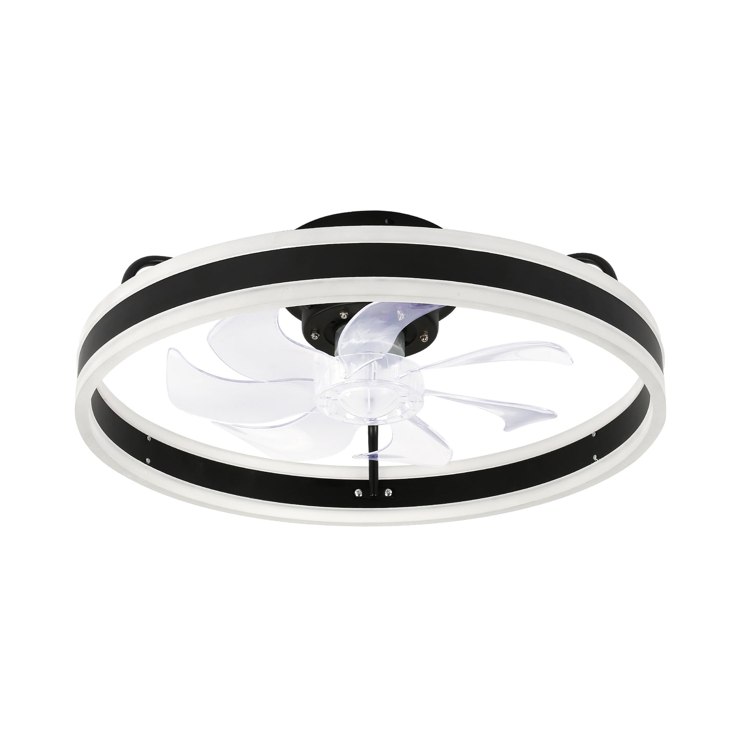 DC2002-19.6" Black/Gold/Brown/White Finish Modern Style Reversible Ceiling Fan with Dimmable LED Light Kit Included and Remote