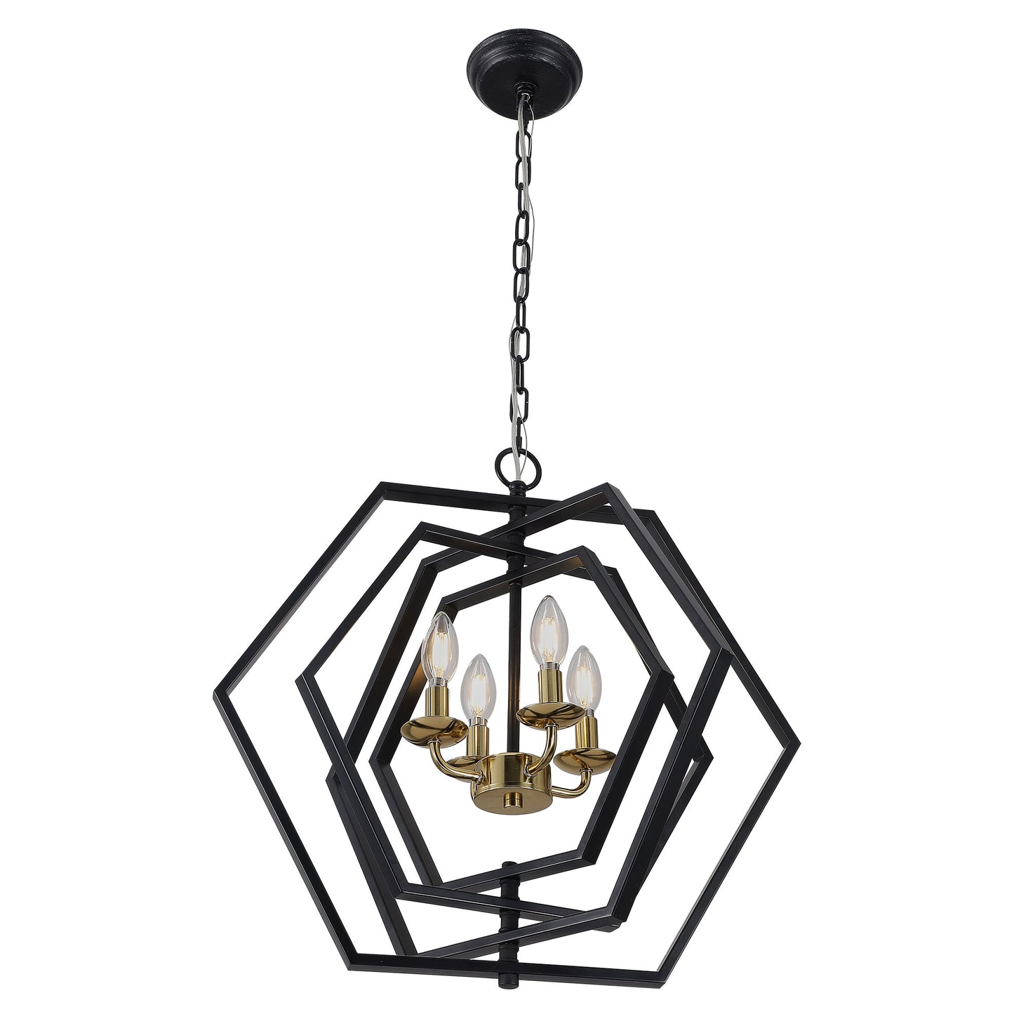 FC4069-BellaDepot 21.3" Industrial DIY Shape Metal Chandelier with Adjustable Chain, Home Decoration Pendant Light