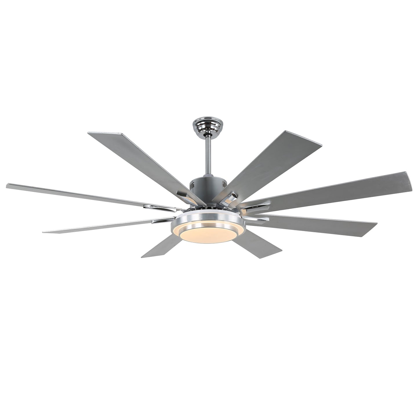 DC7206-BellaDepot 72" Black/Silver/Gold Finish Modern Urban Wood Reversible Ceiling Fan with Remote and LED Light Kit Included, Large Size Ceiling Fan