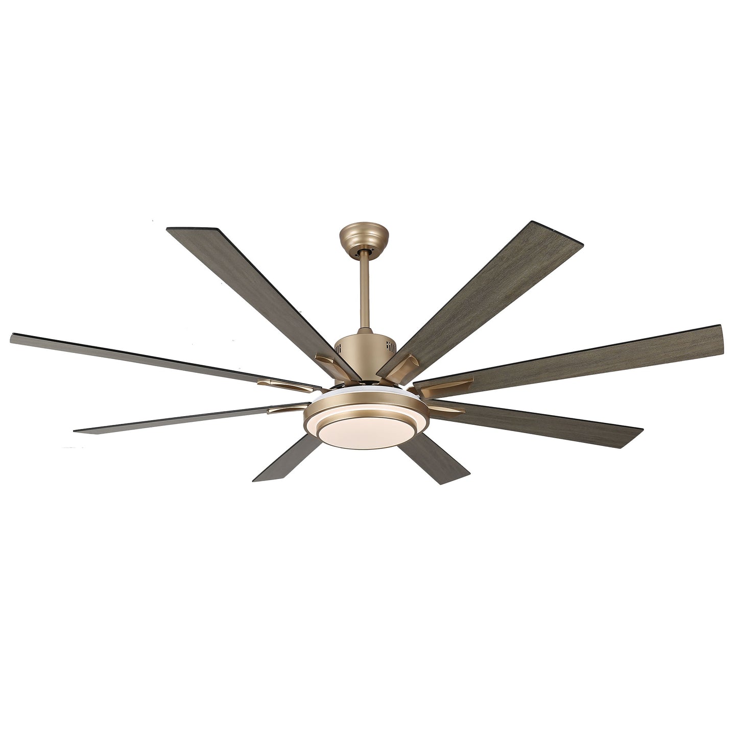 DC7206-BellaDepot 72" Black/Silver/Gold Finish Modern Urban Wood Reversible Ceiling Fan with Remote and LED Light Kit Included, Large Size Ceiling Fan