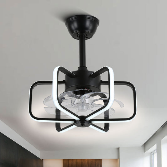 DC1815-BellaDepot 17.7" Modern Reversible Ceiling Fan with Remote and Dimmable LED Light Kit Included