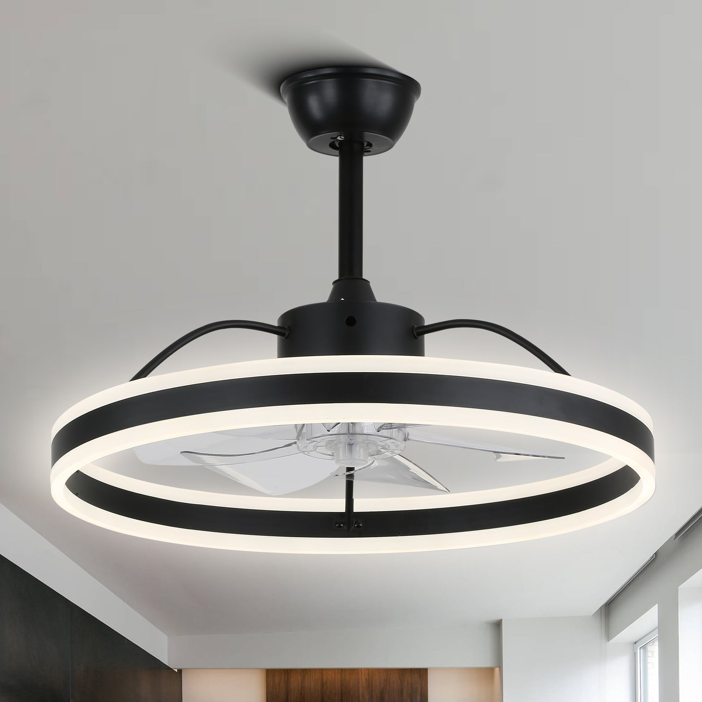 DC2402-BellaDepot 23.6" Modern Reversible Ceiling Fan with LED Light Kit Included and Remote