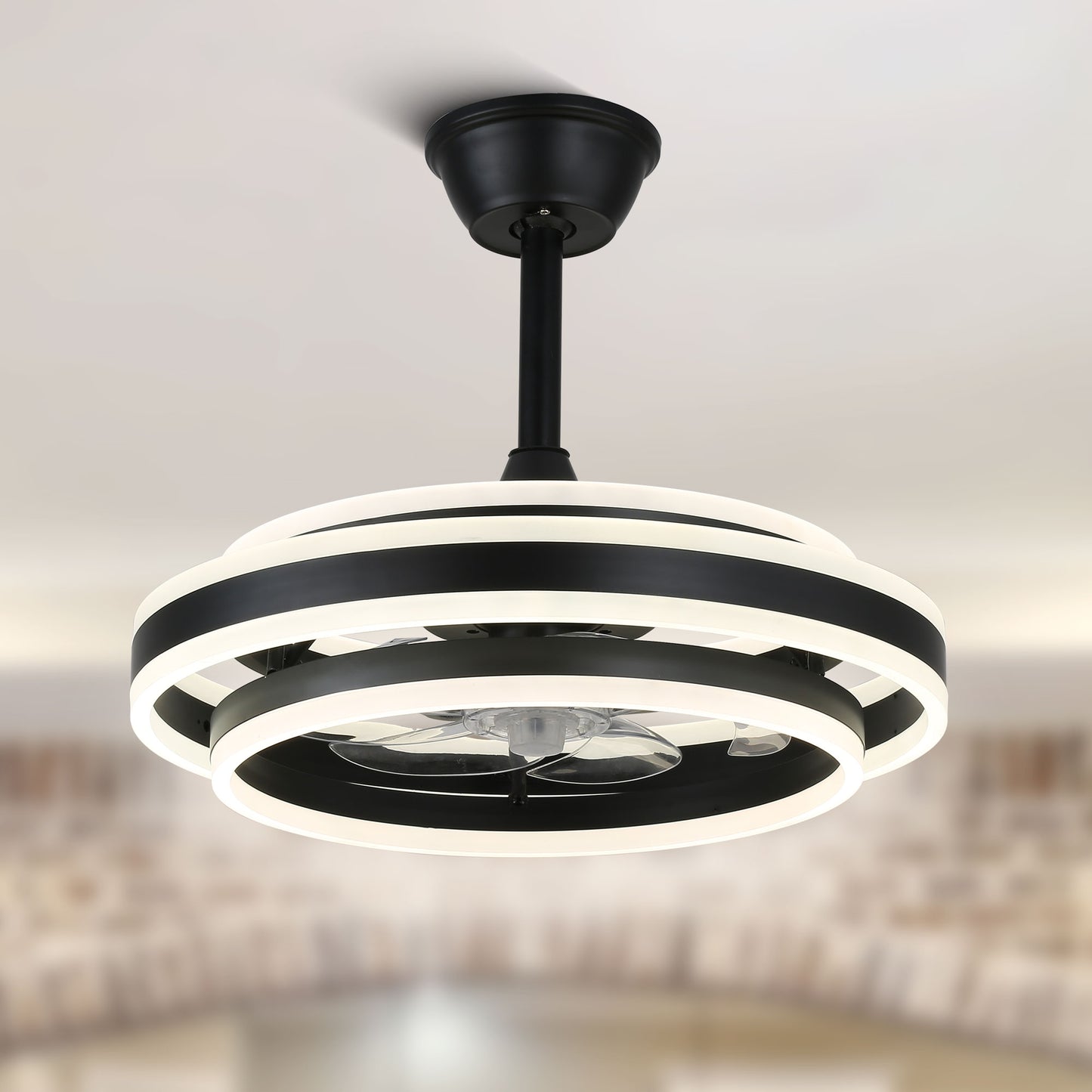 DC2028-BellaDepot 20" Modern Urban Reversible Ceiling Fan with Remote and LED Light Kit Included