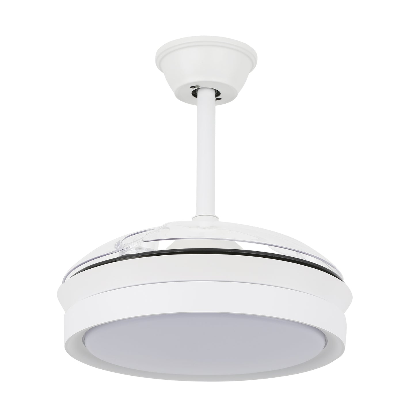 DC3605-36" Gold/Black/White Finish Retractable Ceiling Fan with Remote and LED Light Kit Included, CCT Dimmable Ceiling Fan