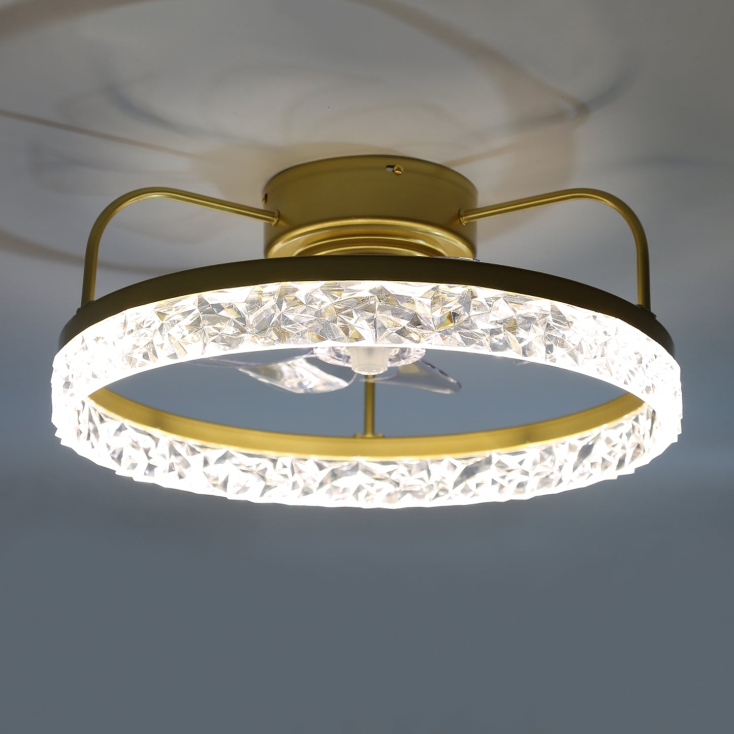 DC2006-B/G-BellaDepot 19.8" Modern Simple Low Profile Reversible Ceiling Fan with LED Light Kit Included and Remote