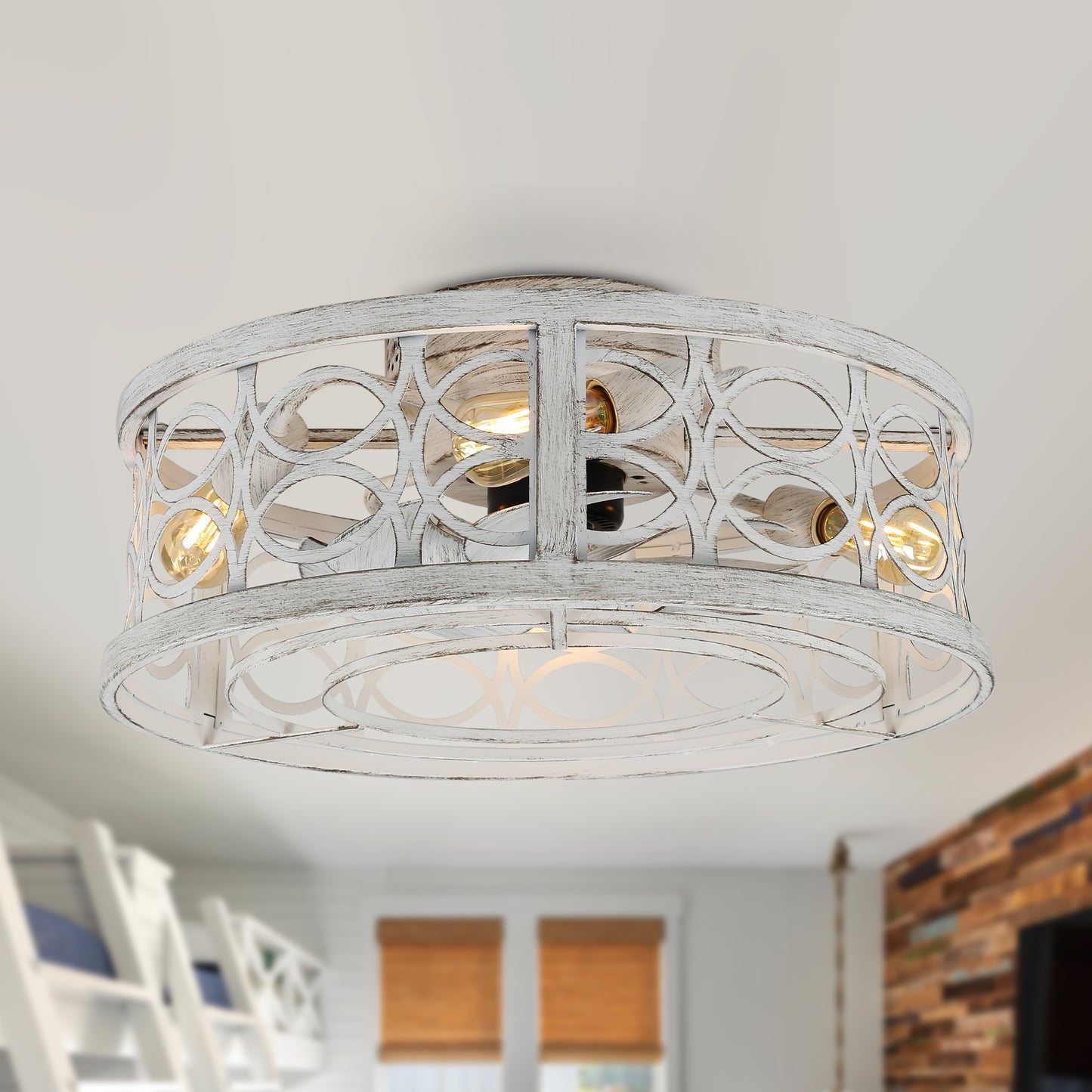 Amaranta 19'' Dimmable Caged Ceiling Fan with Light Kit and Remote