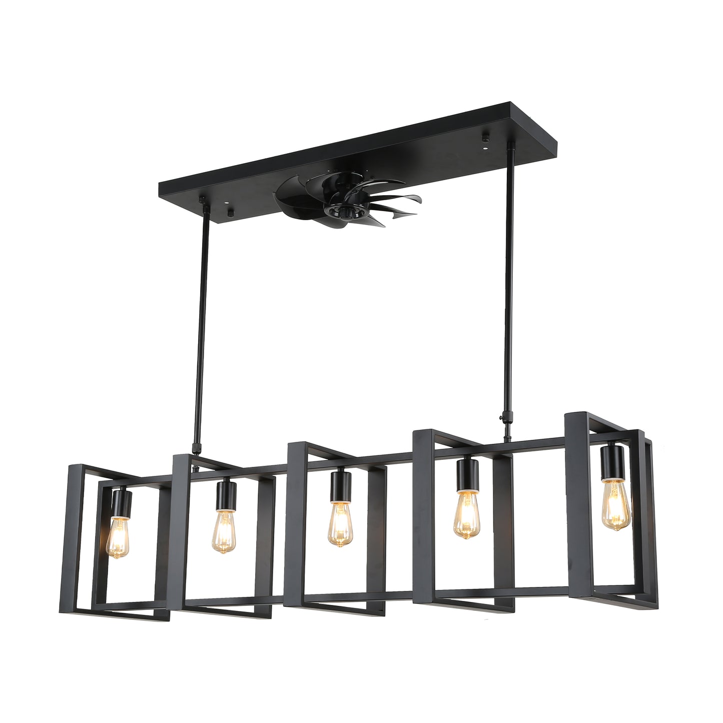 CT1001-BellaDepot 47.2" Industrial Reversible Kitchen Island Ceiling Fan with Remote and Lights