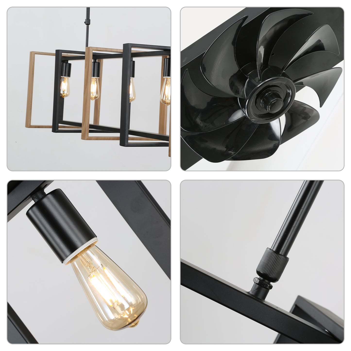 CT1002-BellaDepot 47.2" Industrial Reversible Kitchen Island Ceiling Fan with Remote and Lights