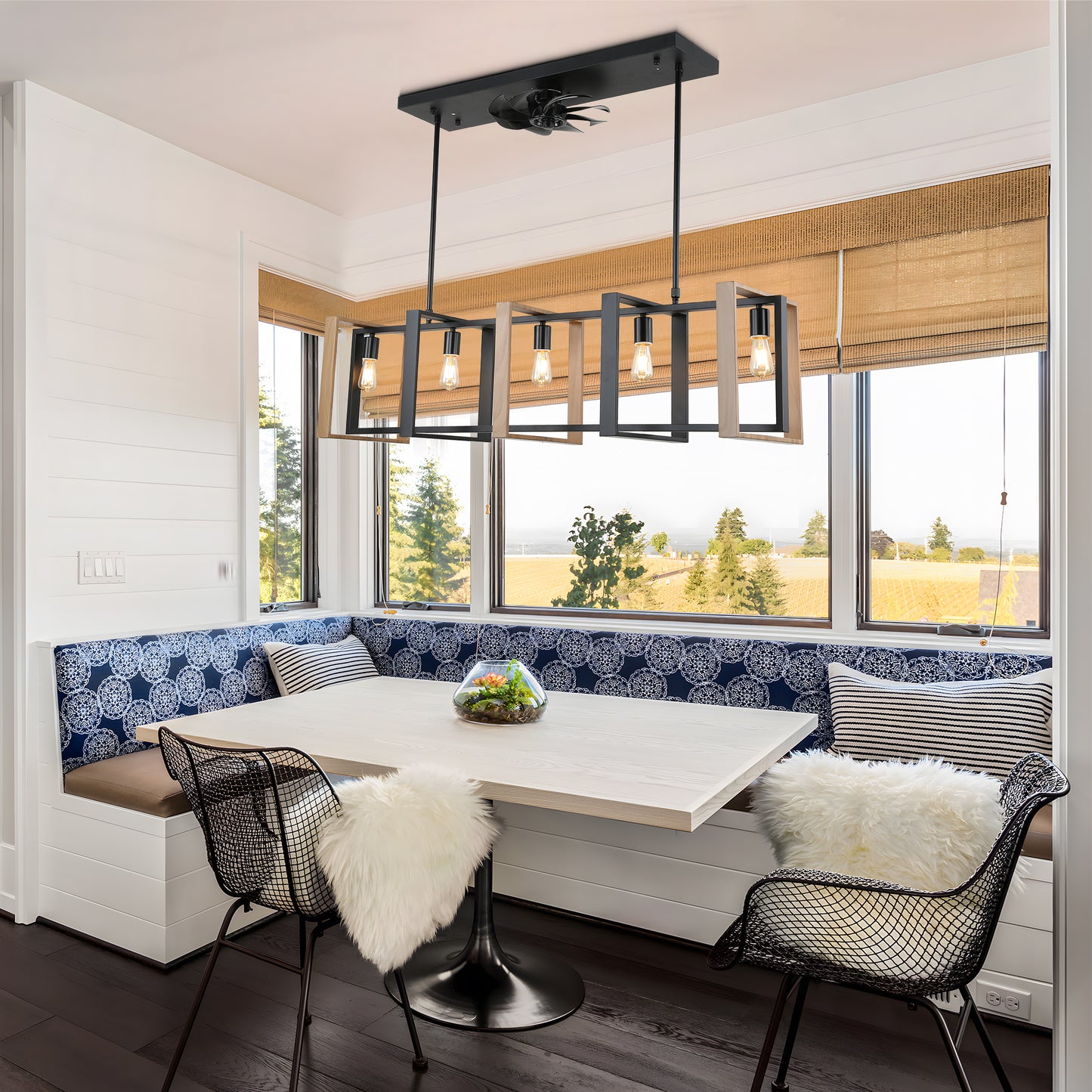 CT1002-BellaDepot 47.2" Industrial Reversible Kitchen Island Ceiling Fan with Remote and Lights