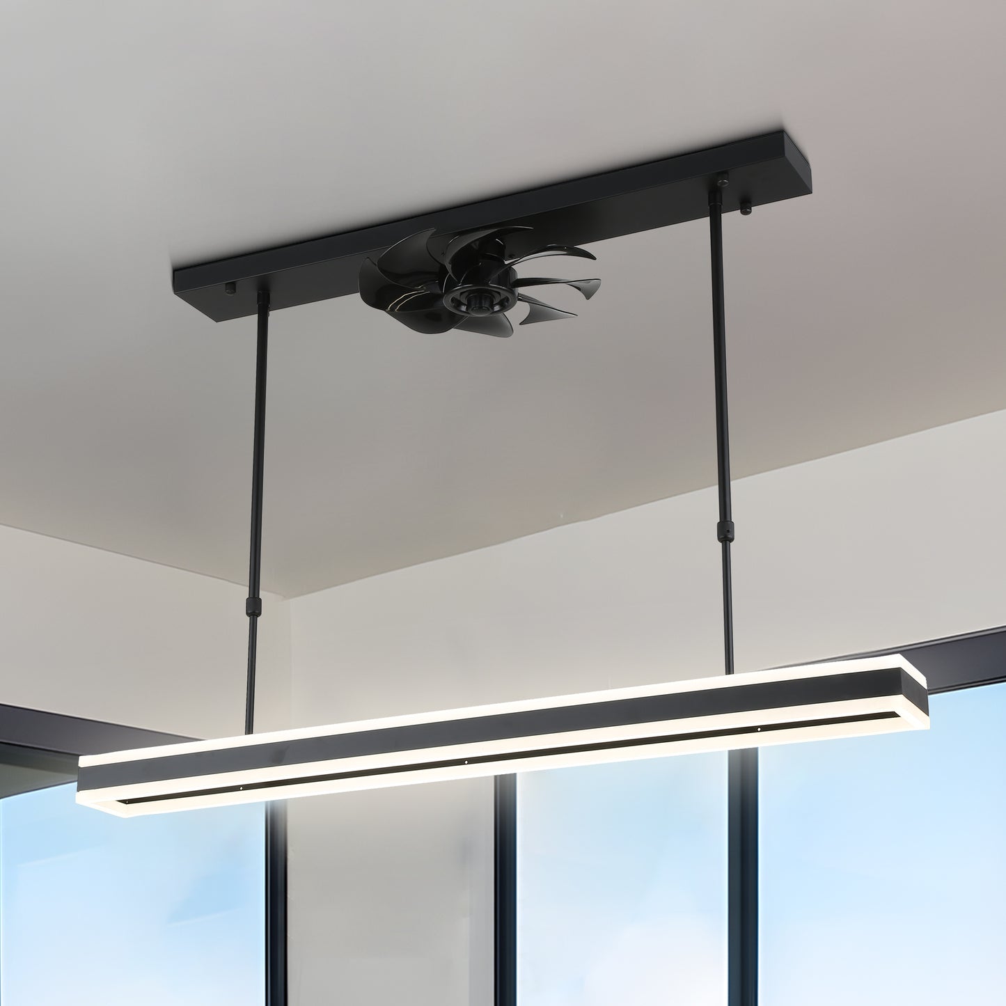 CT1003-BellaDepot 39.4" Contemporary Kitchen Island Ceiling Fan with Remote and Dimmable LED Light Kit Included