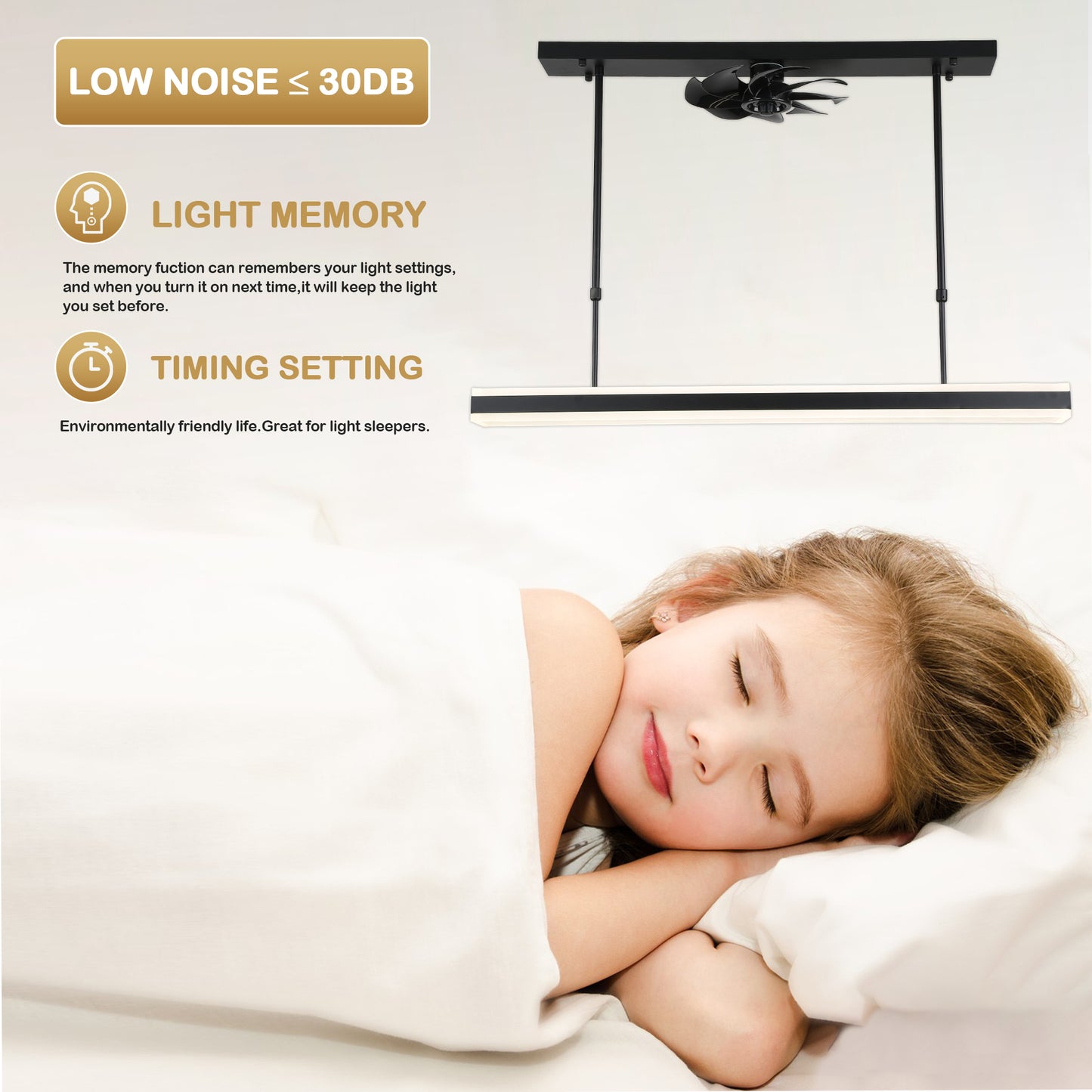 CT1003-BellaDepot 39.4" Contemporary Kitchen Island Ceiling Fan with Remote and Dimmable LED Light Kit Included