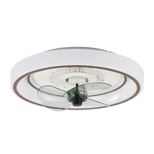 DC2011-BellaDepot 18.5" Urban Modern Flush Mount Reversible Ceiling Fan with LED Light Kit Included and Remote