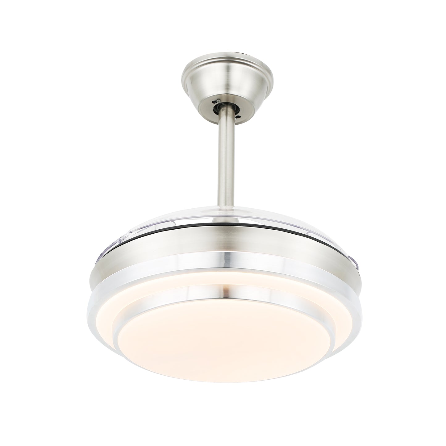 36" Dimmable Ceiling Fan with LED Light and Remote Retractable Blades