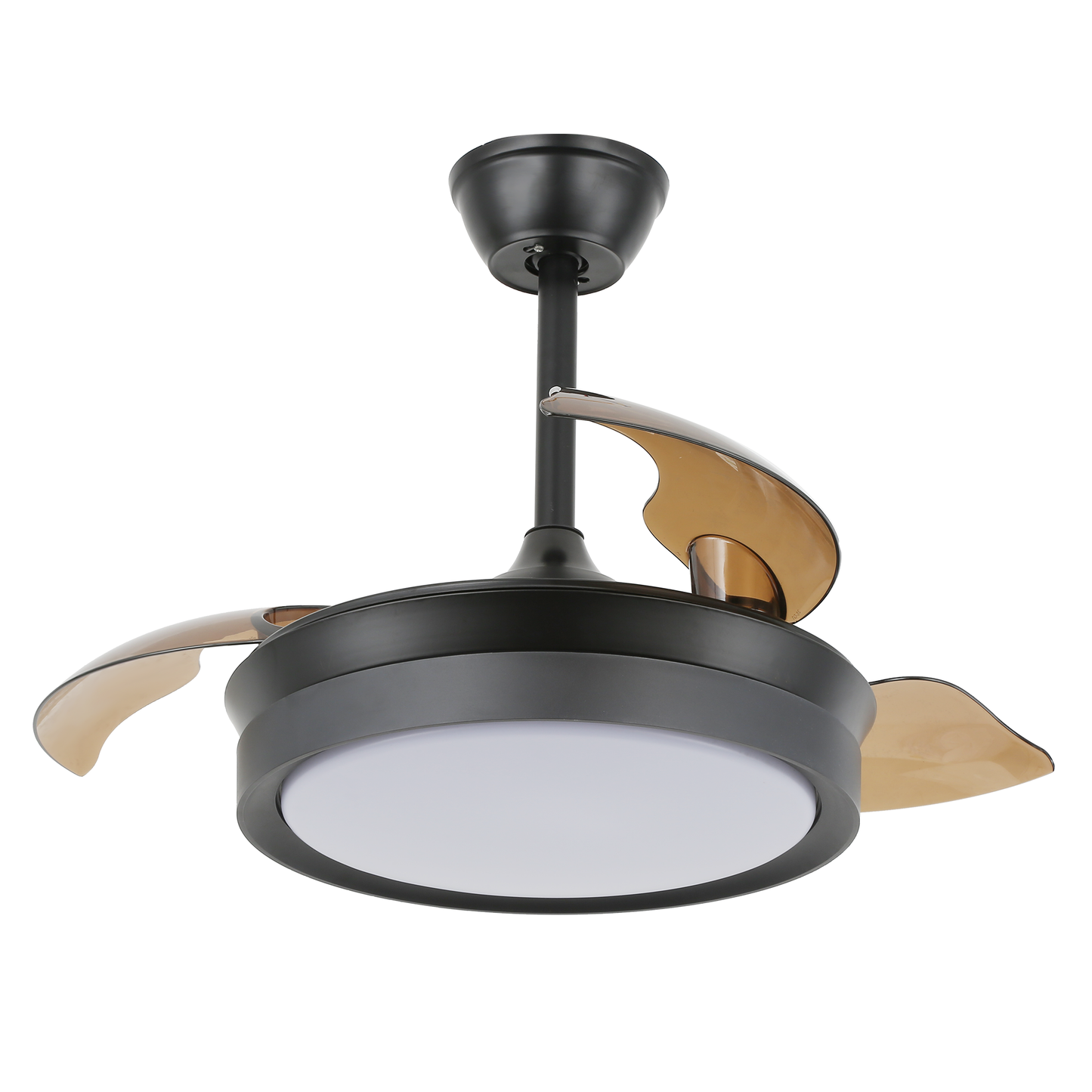 36" Dimmable Ceiling Fan with LED Light and Remote Retractable Blades