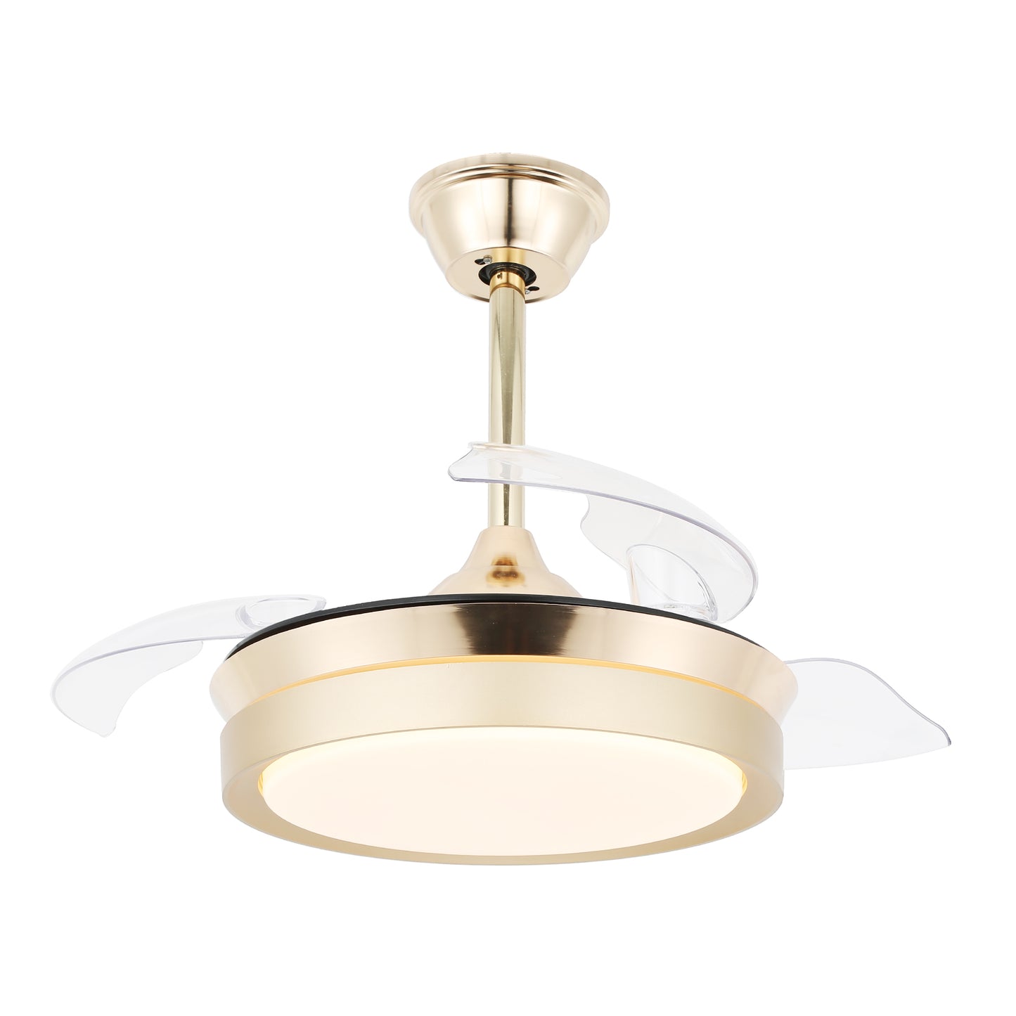 36" Dimmable Ceiling Fan with LED Light and Remote Retractable Blades