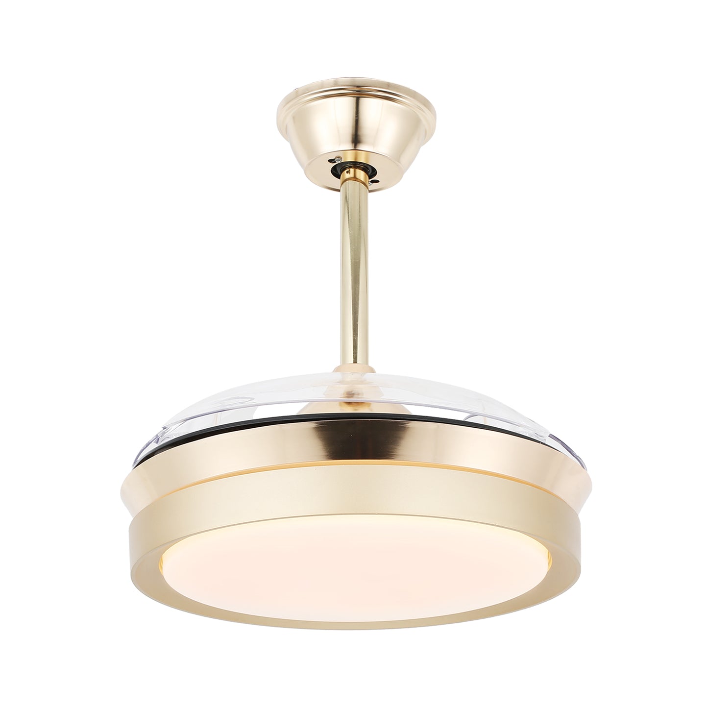 36" Dimmable Ceiling Fan with LED Light and Remote Retractable Blades