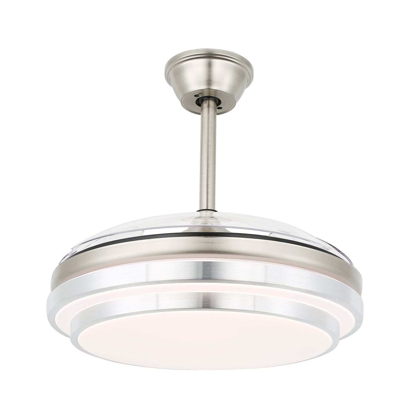 DC3604-36" Modern Urban Retractable Ceiling Fan with Remote and LED Light Kit Included, Dimmable Ceiling Fan