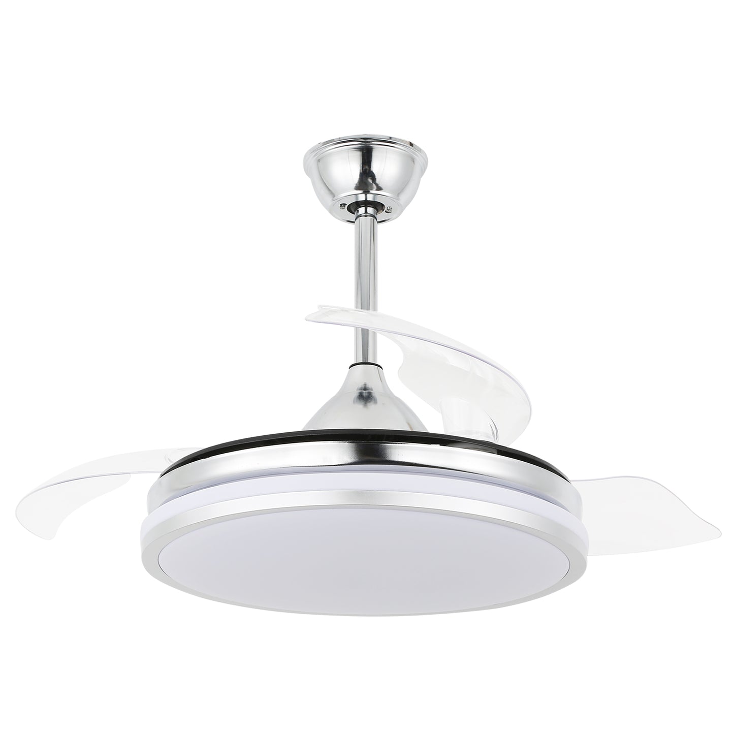 42 in. Dimmable LED Ceiling Fan with Retractable Blade and Remote Control