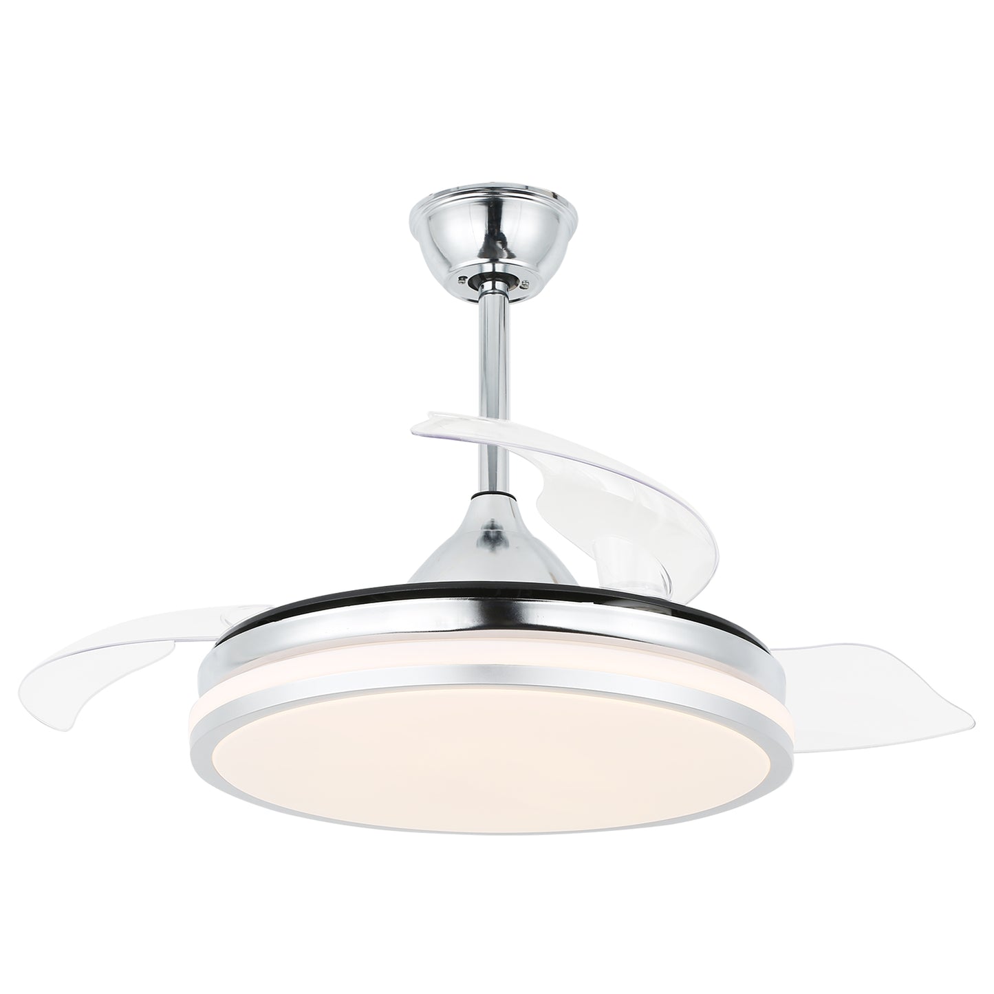 42 in. Dimmable LED Ceiling Fan with Retractable Blade and Remote Control