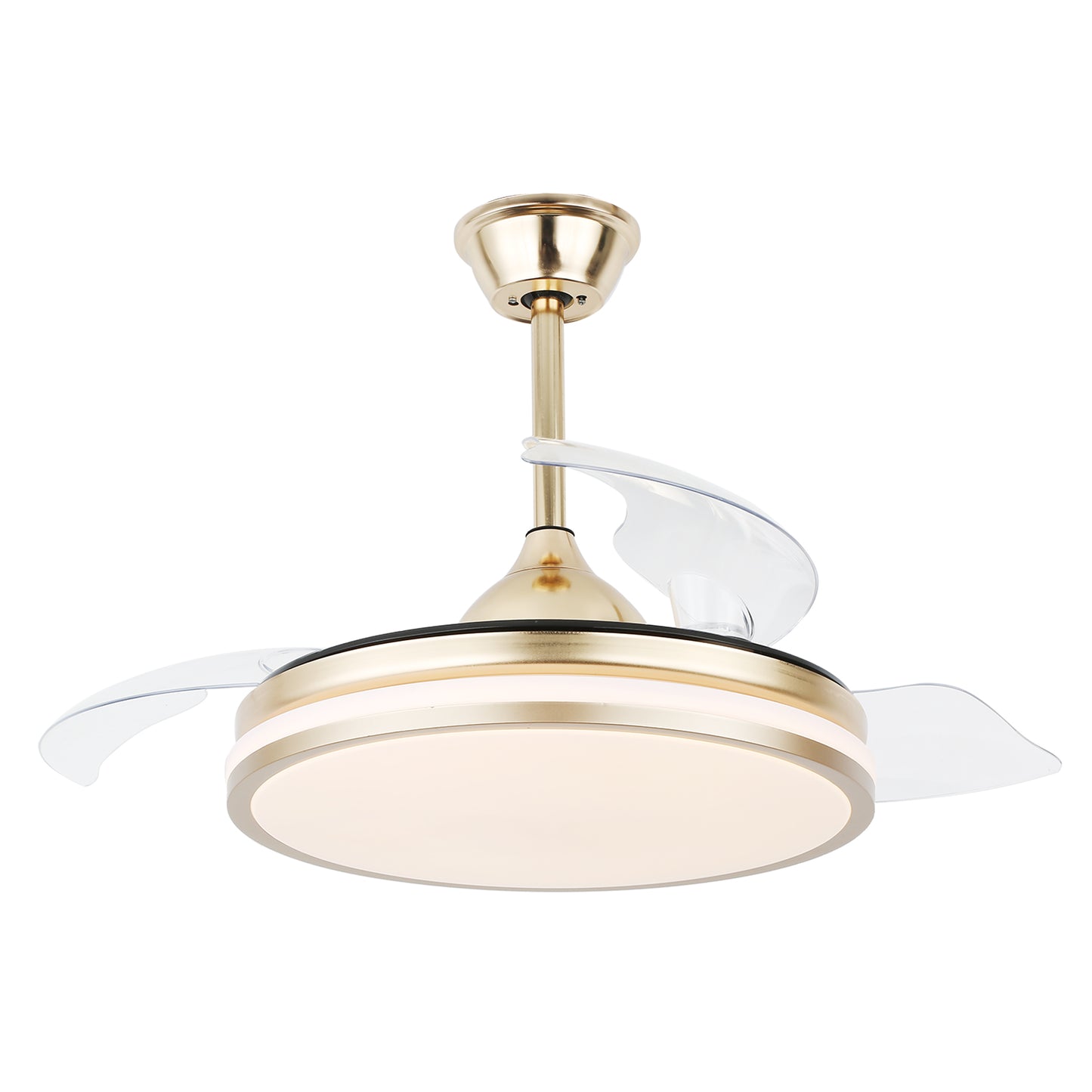 42 in. Dimmable LED Ceiling Fan with Retractable Blade and Remote Control