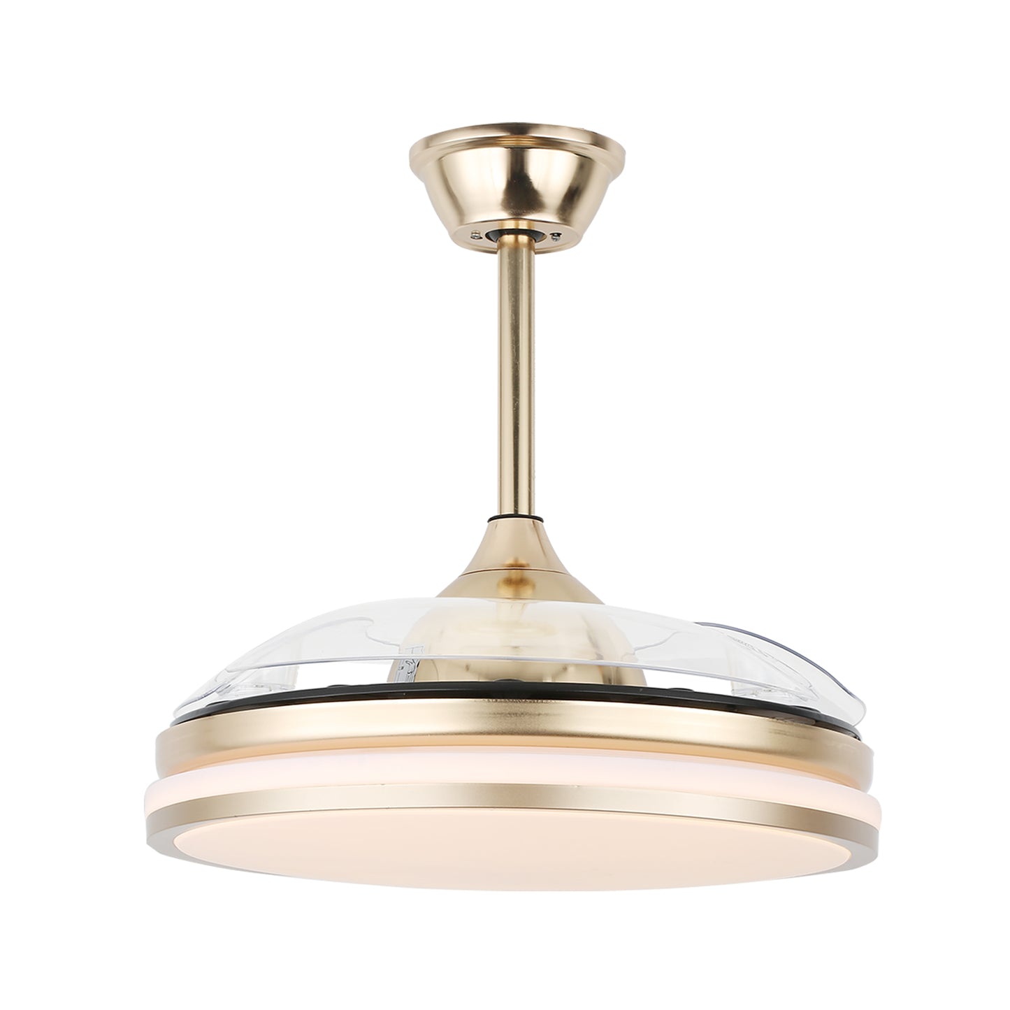 42 in. Dimmable LED Ceiling Fan with Retractable Blade and Remote Control